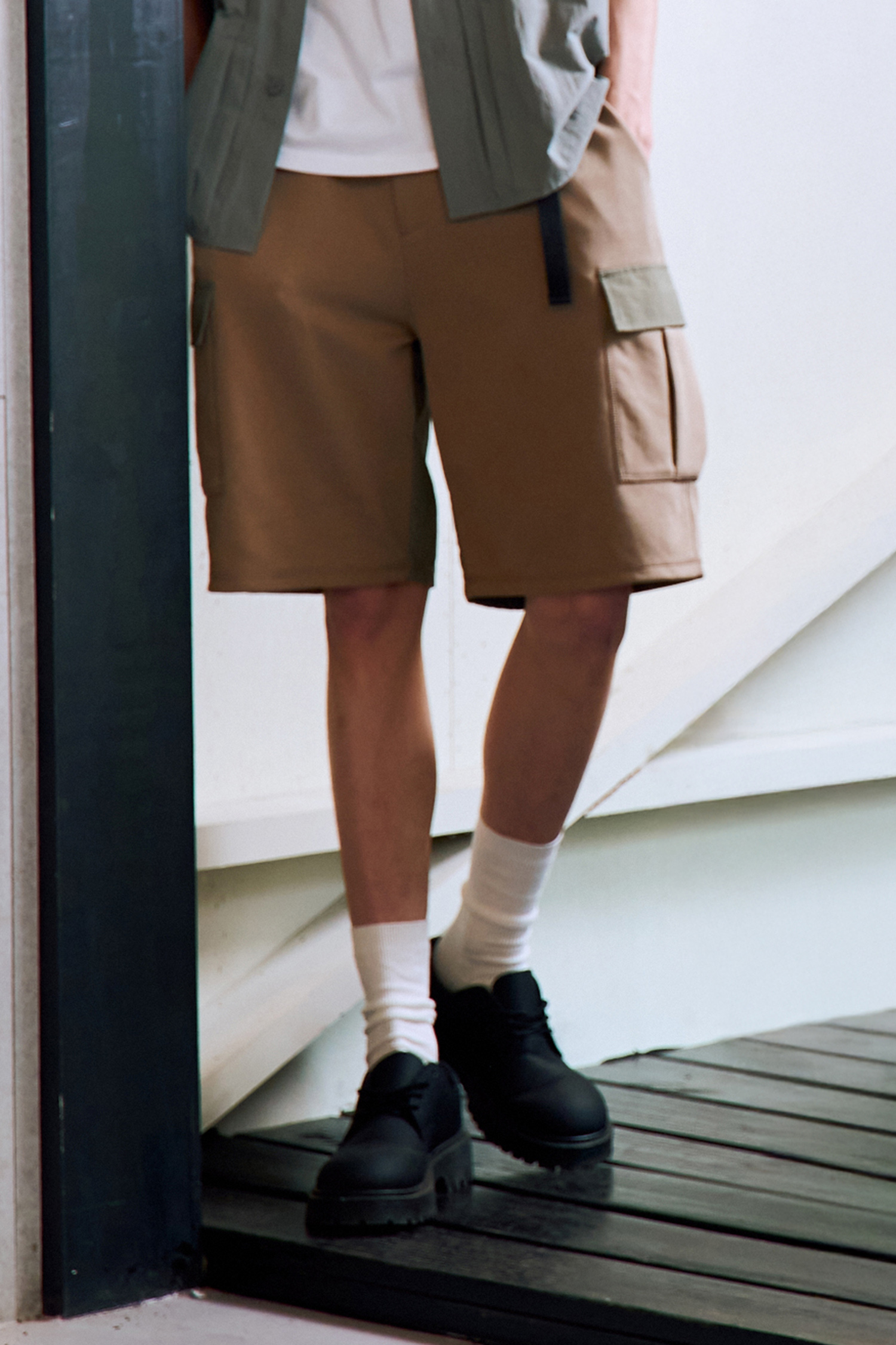 PREMIUM 異材質工裝短褲