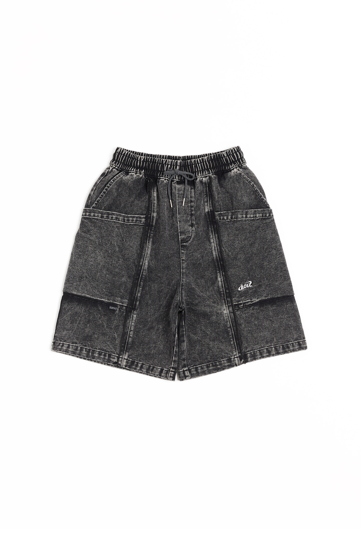 Life8 水洗牛仔 刷破抽鬚短褲