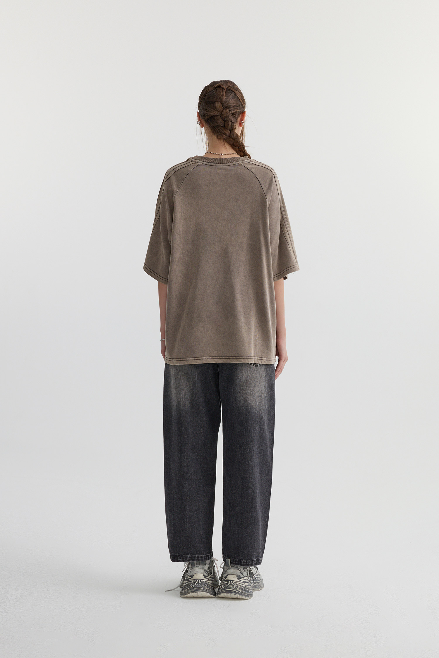 PREMIUM 水洗毛邊牛仔長褲