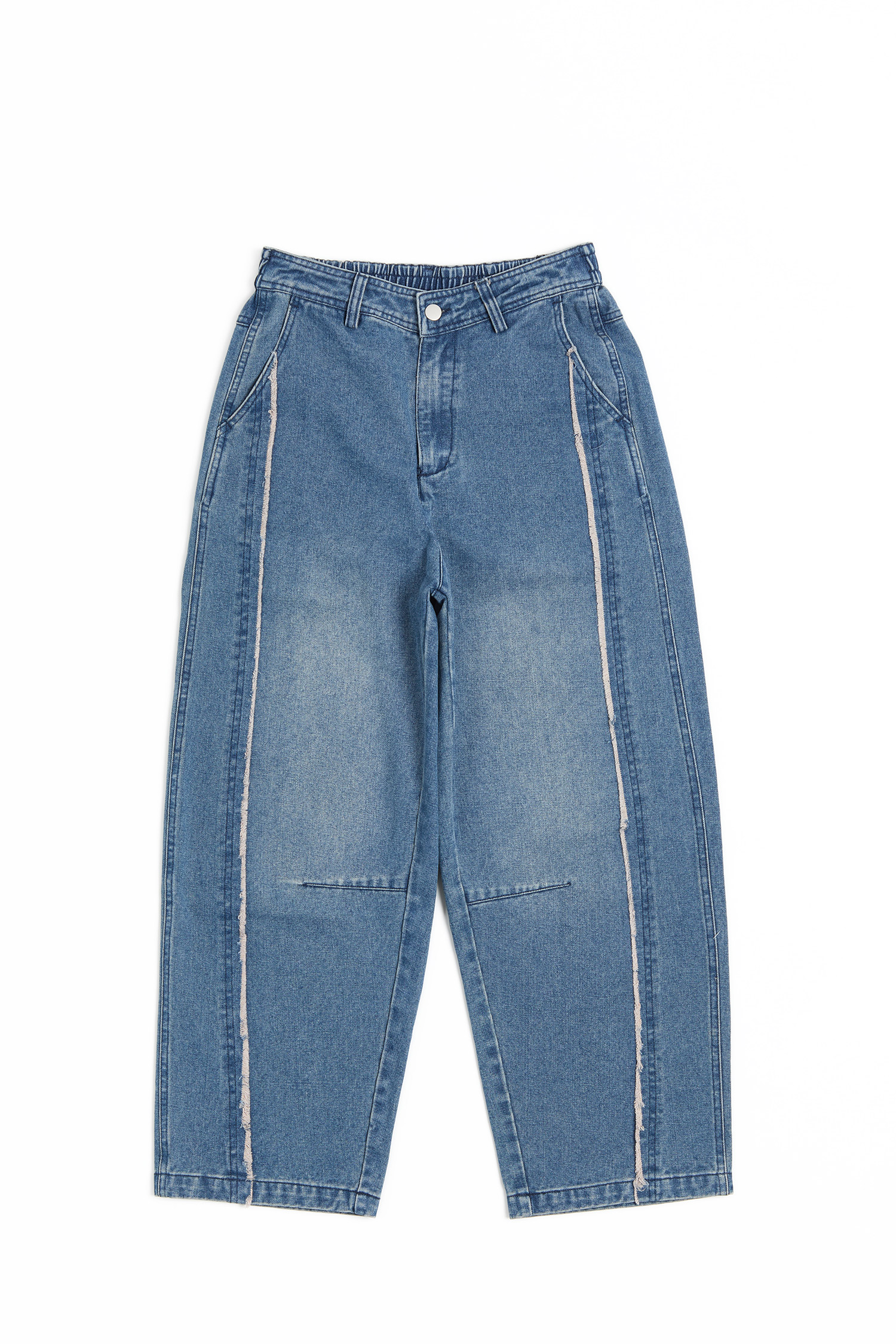 PREMIUM 水洗毛邊牛仔長褲