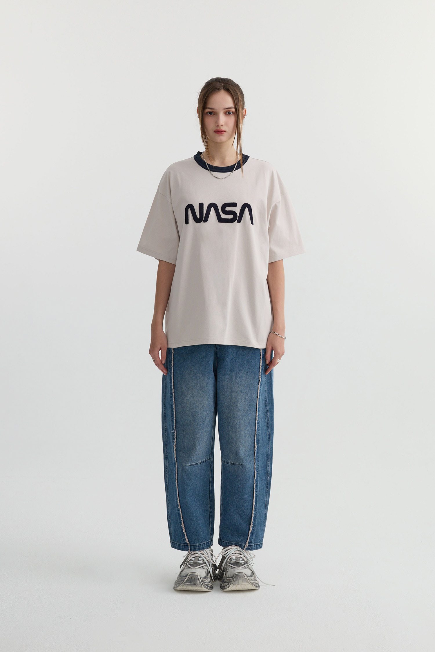 PREMIUM 水洗毛邊牛仔長褲