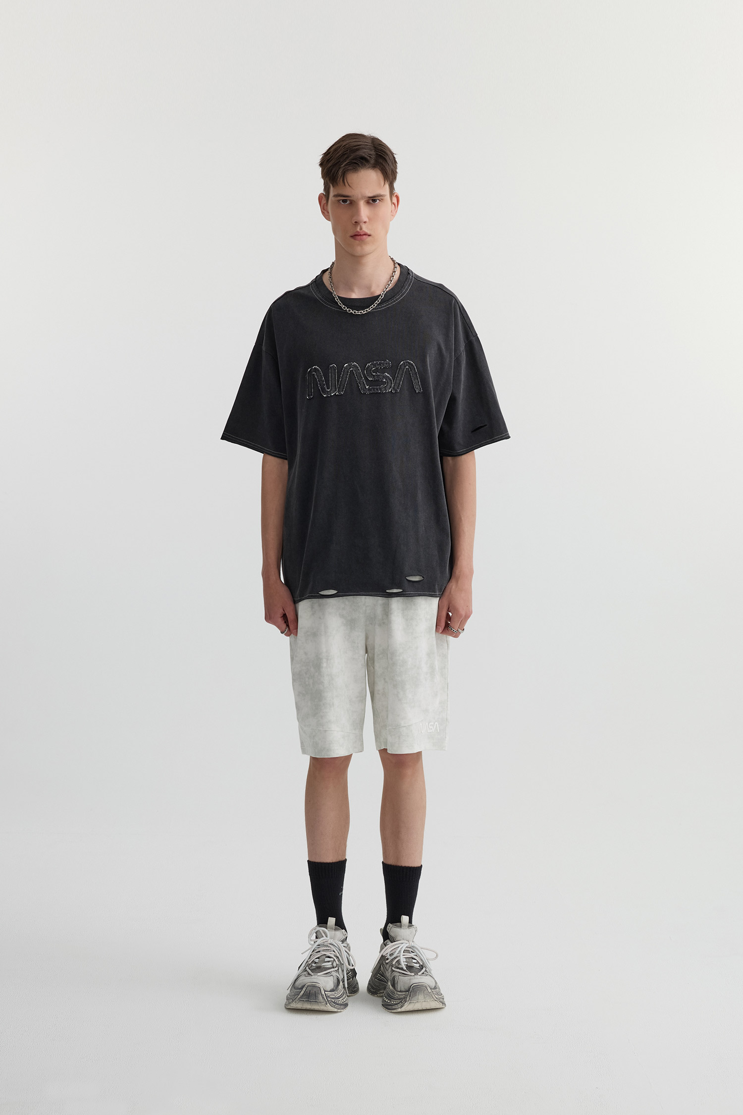 太空系列 月球表面抽繩短褲