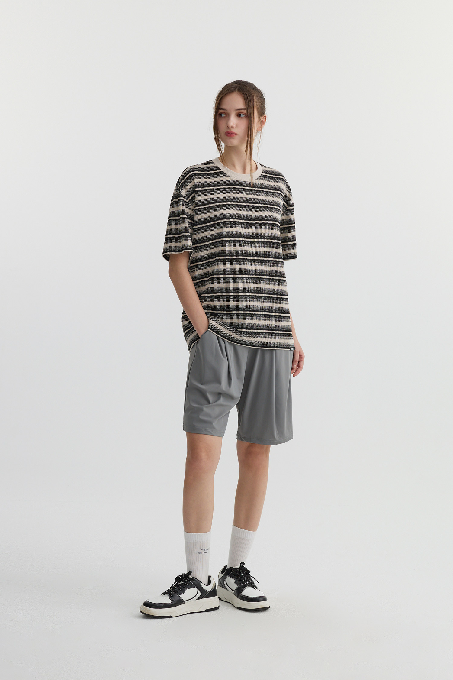 Life8 基礎打褶 冰感短褲