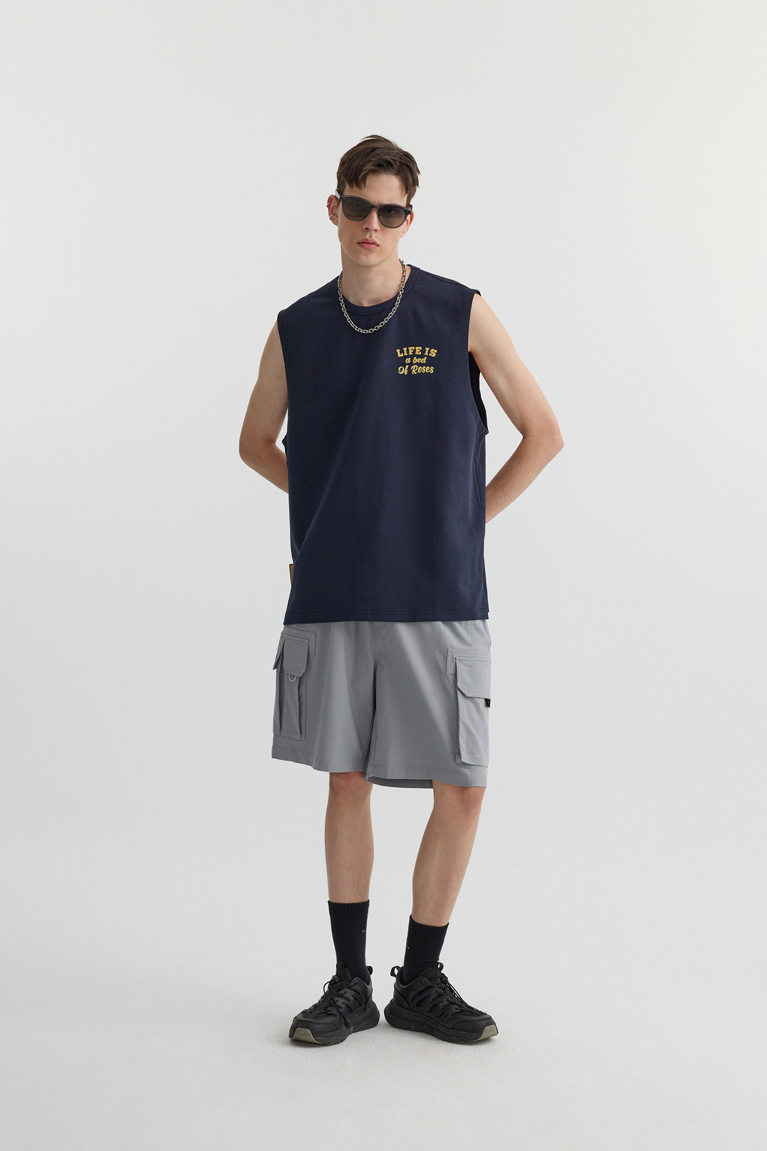 Life8 立體口袋 工裝短褲(寬版)