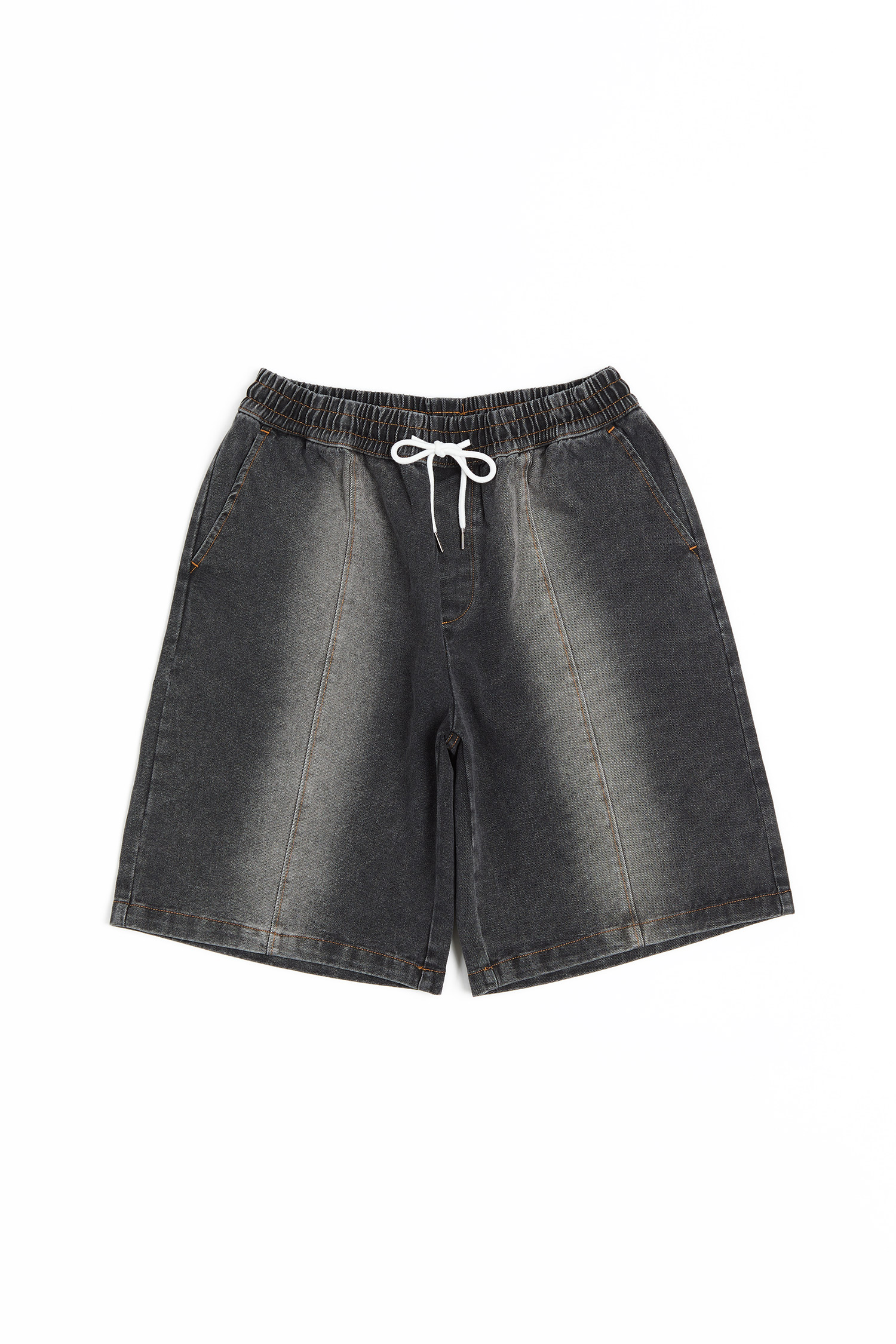 Life8 寬版過膝 刷色短褲