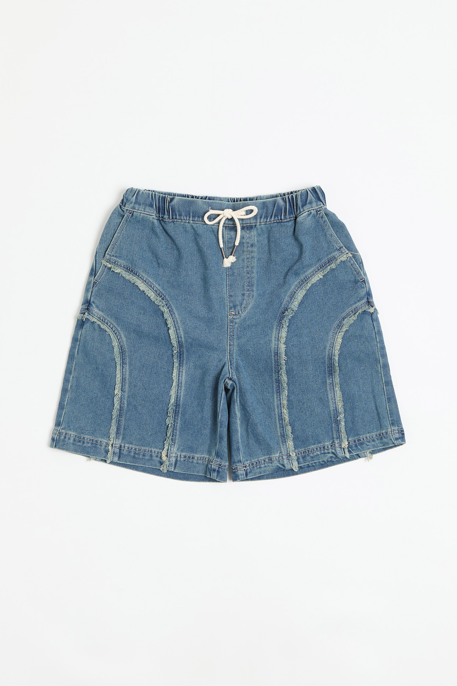 韓系 牛仔抓鬚 短褲