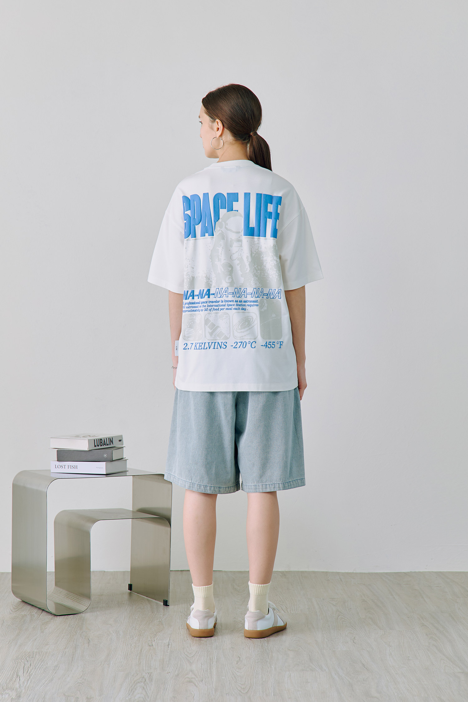 寬長版工作口袋 牛仔 短褲