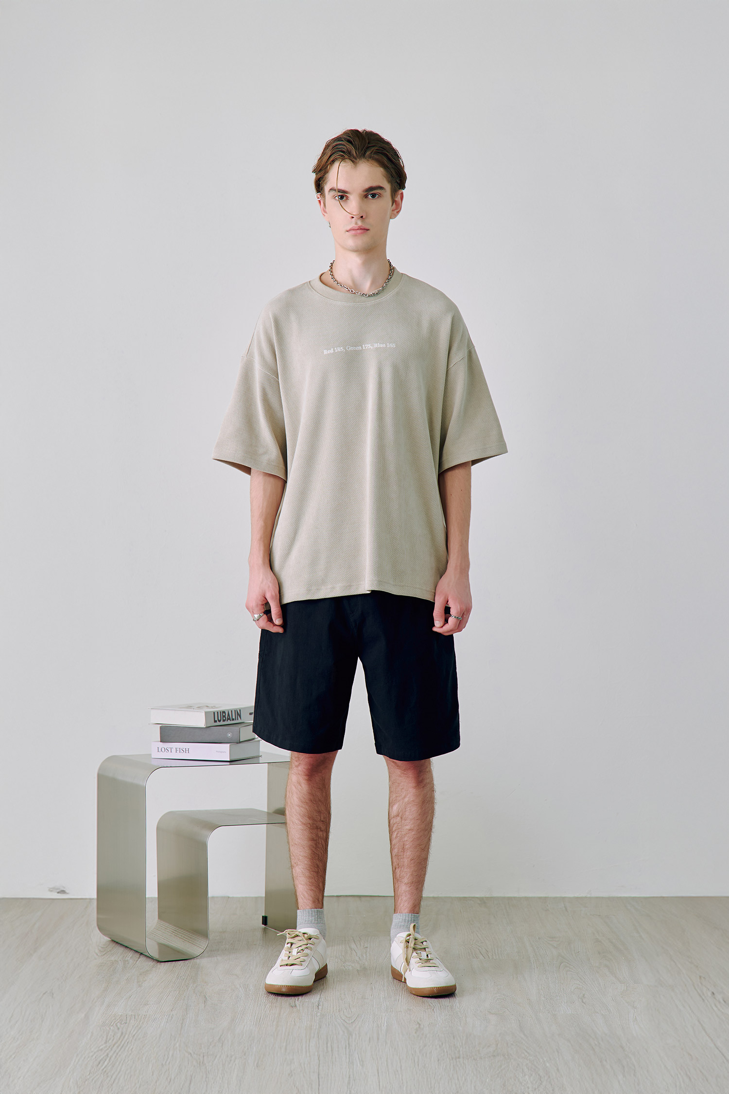 不對稱設計棉質短褲