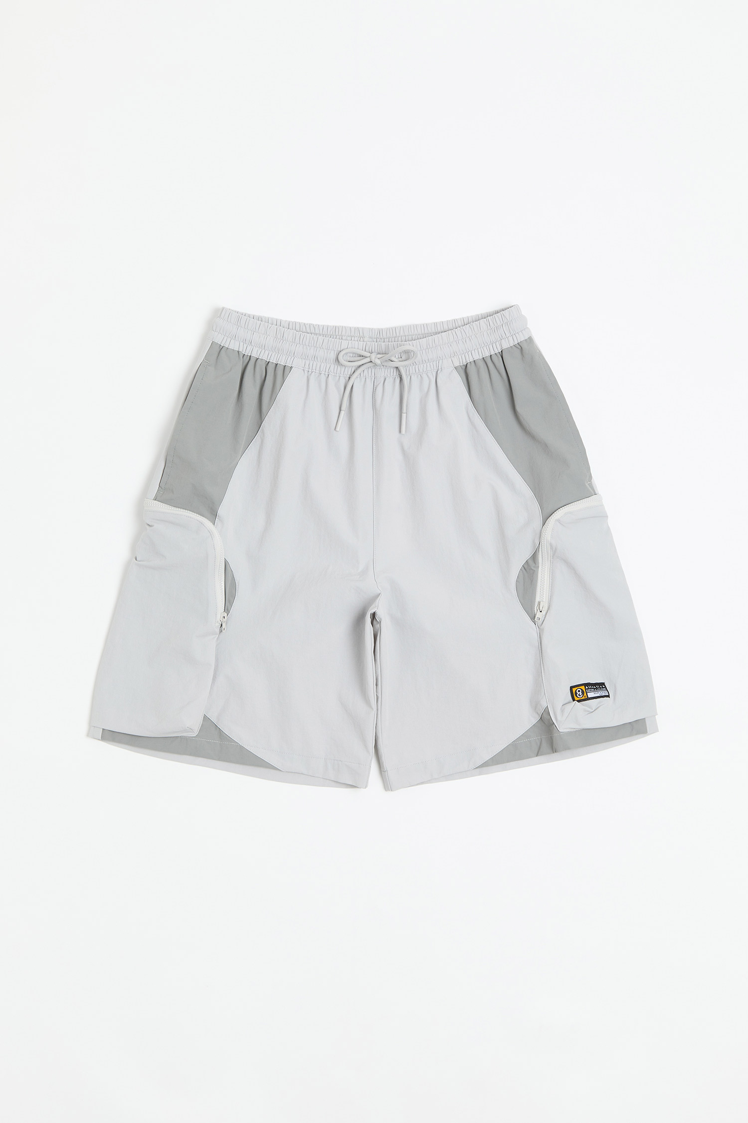 立體雙袋 拚色造型短褲