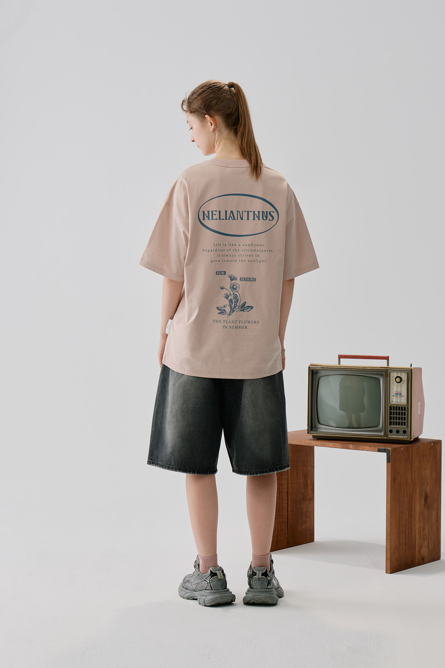 漸層水洗 丹寧七分短褲(寬版)