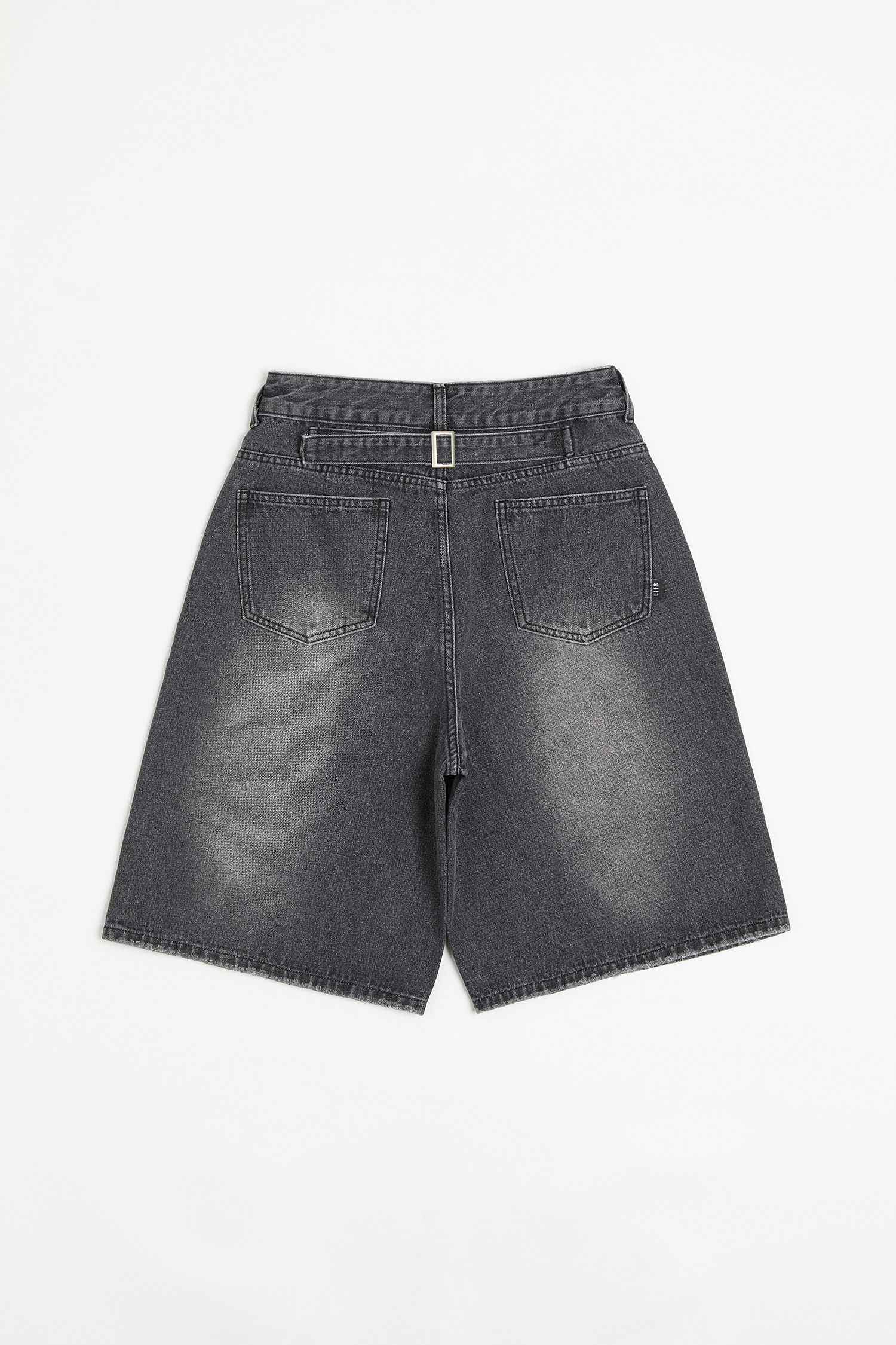 漸層水洗 丹寧七分短褲(寬版)