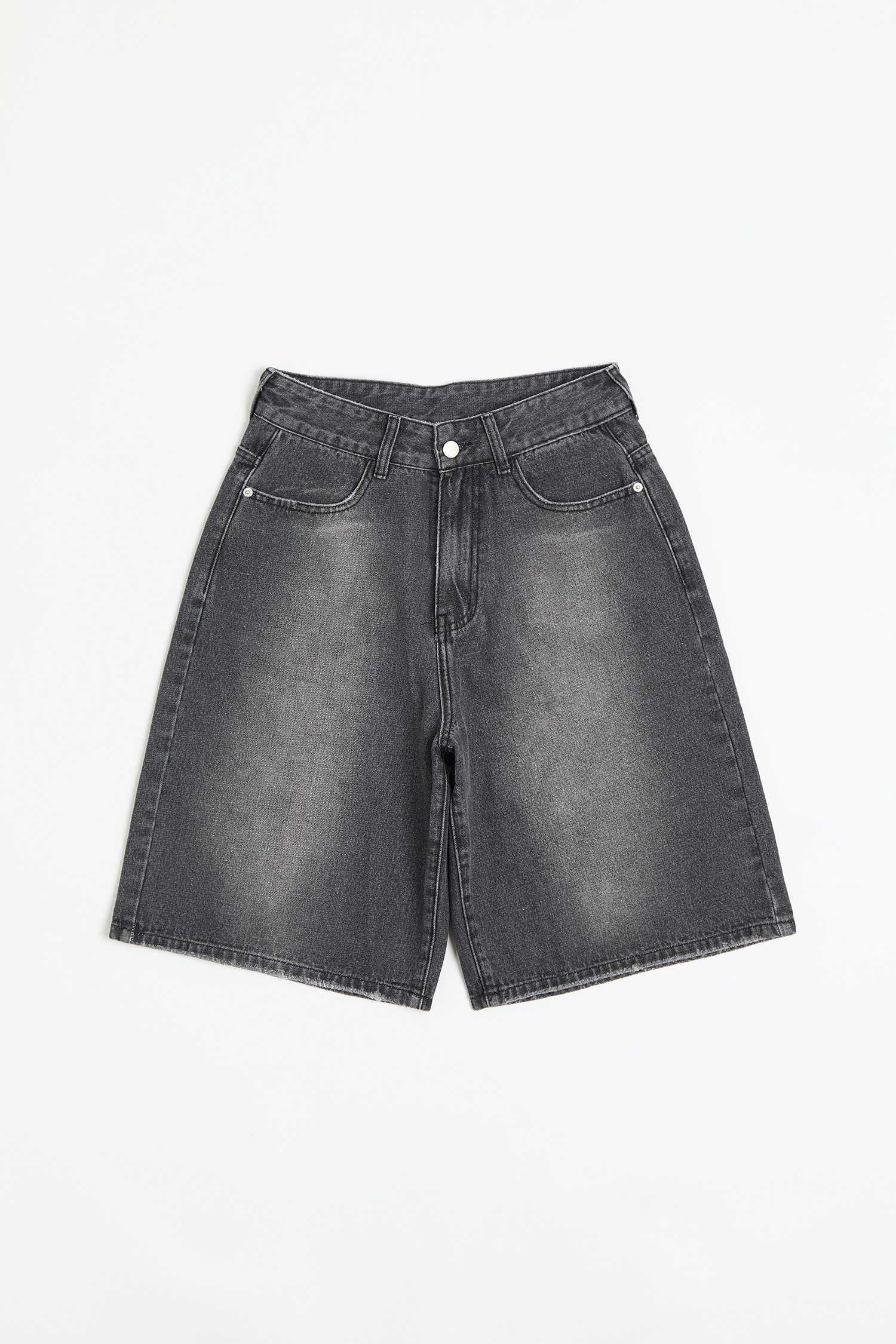 漸層水洗 丹寧七分短褲(寬版)