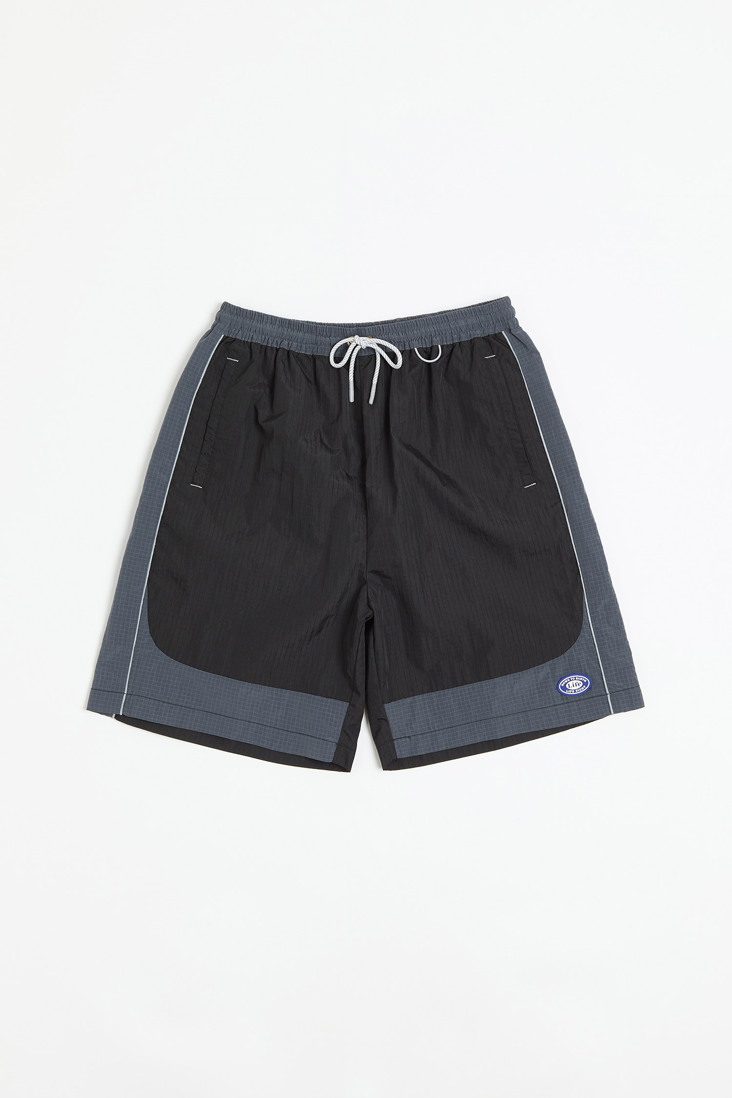 超寬版 拼色尼龍 短褲(寬版)