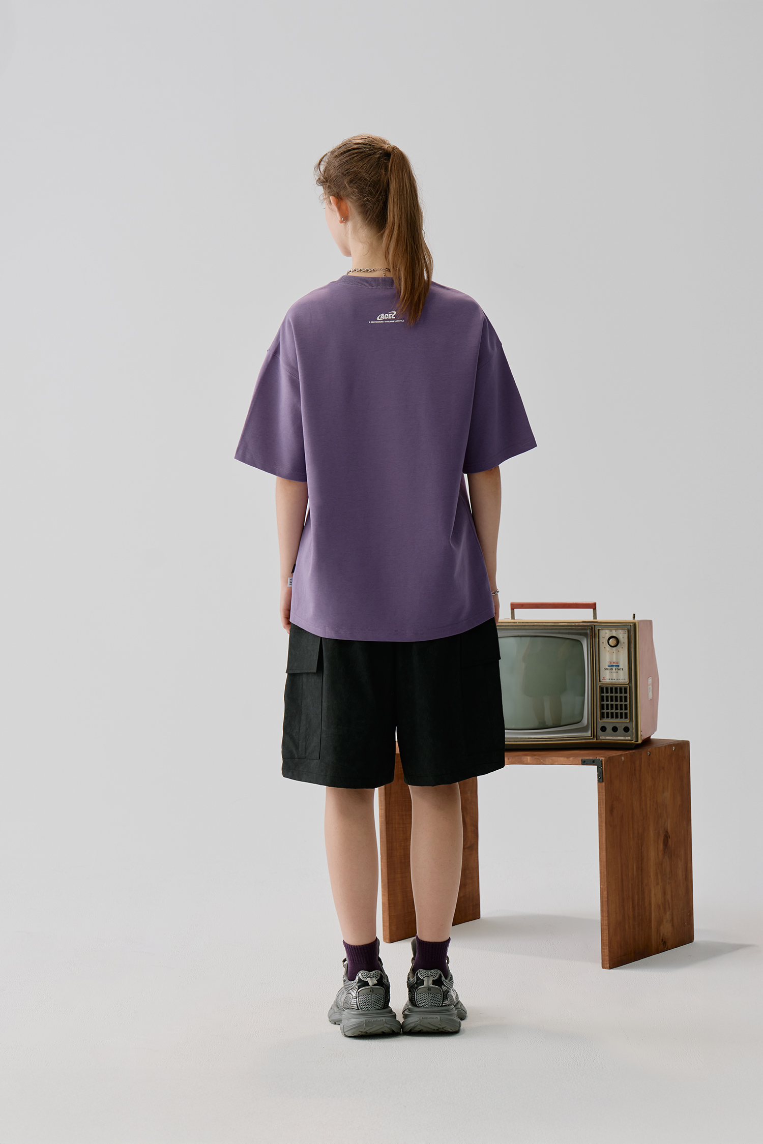 渲染機能剪接 工裝短褲(寬版)