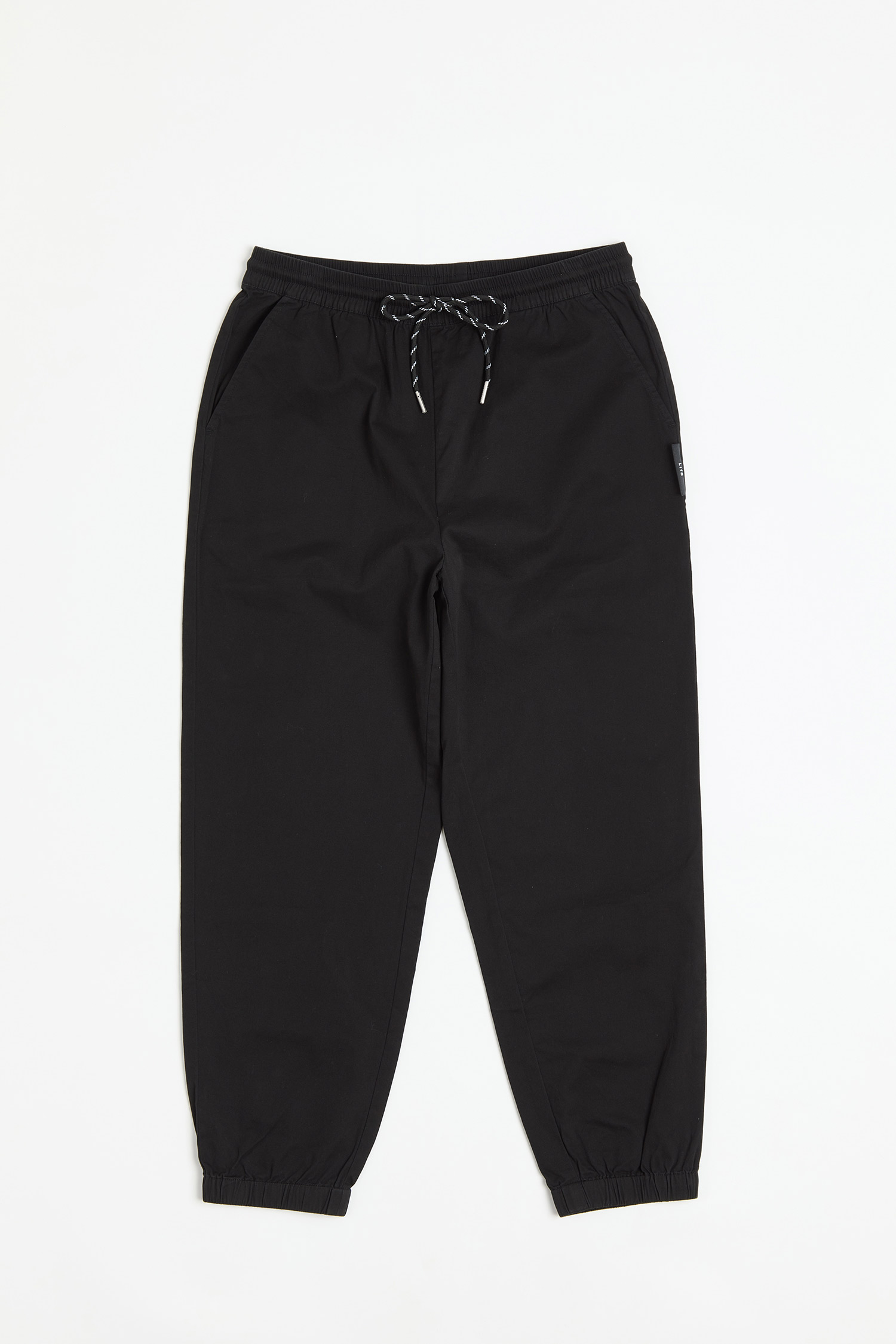 撞色夾標 棉質縮口長褲