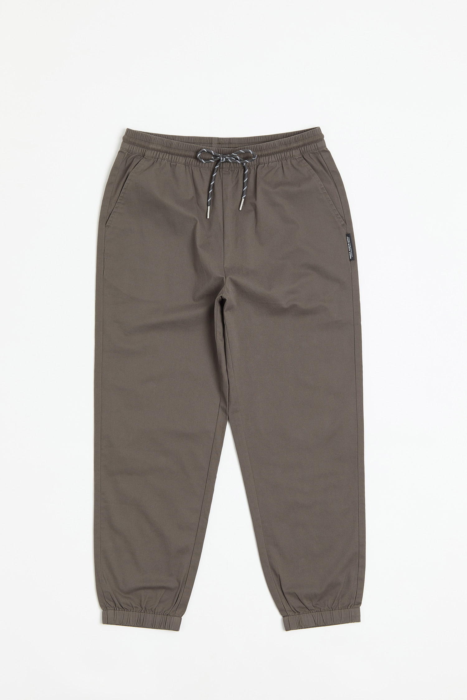 撞色夾標 棉質縮口長褲