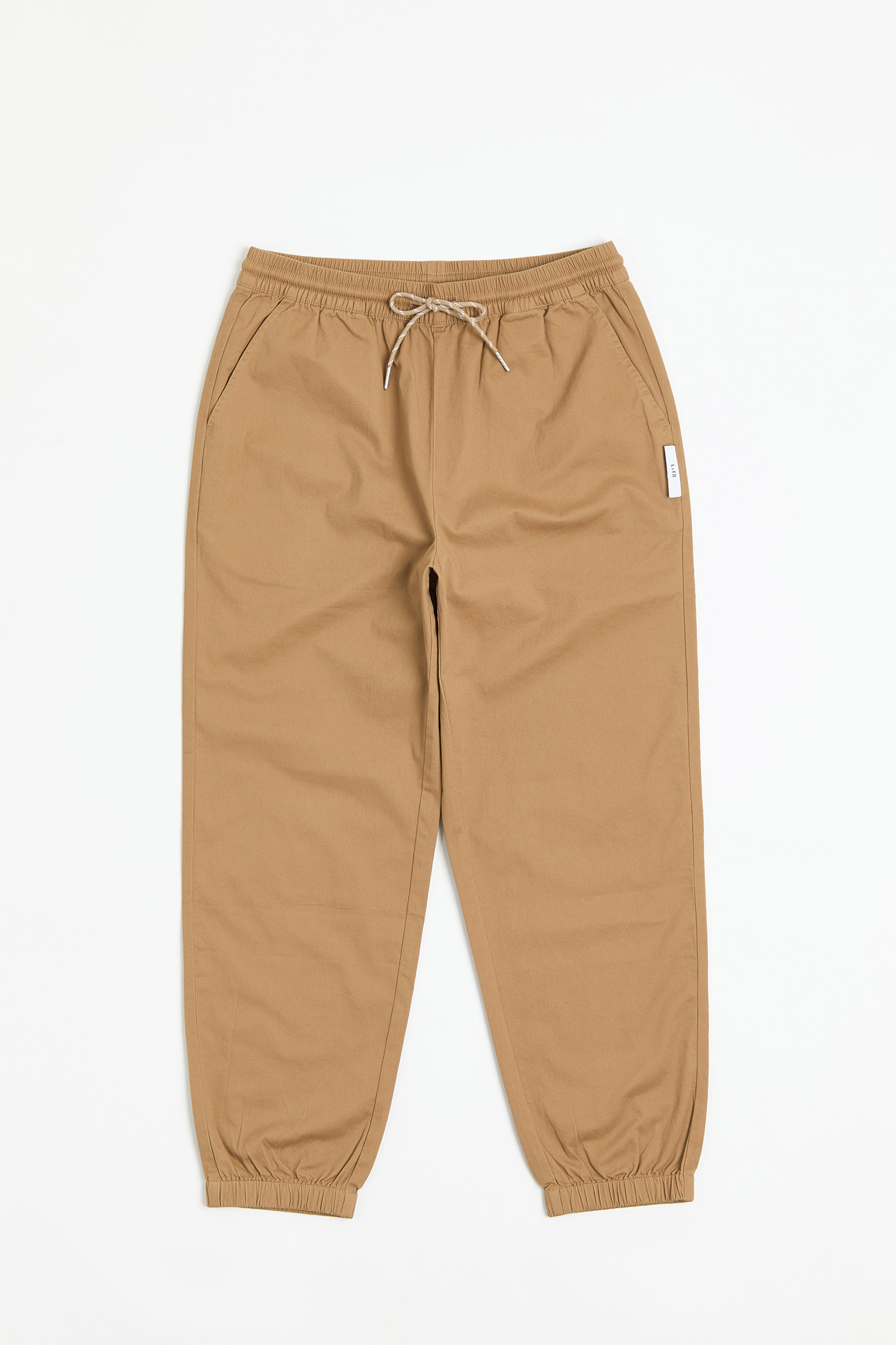 撞色夾標 棉質縮口長褲