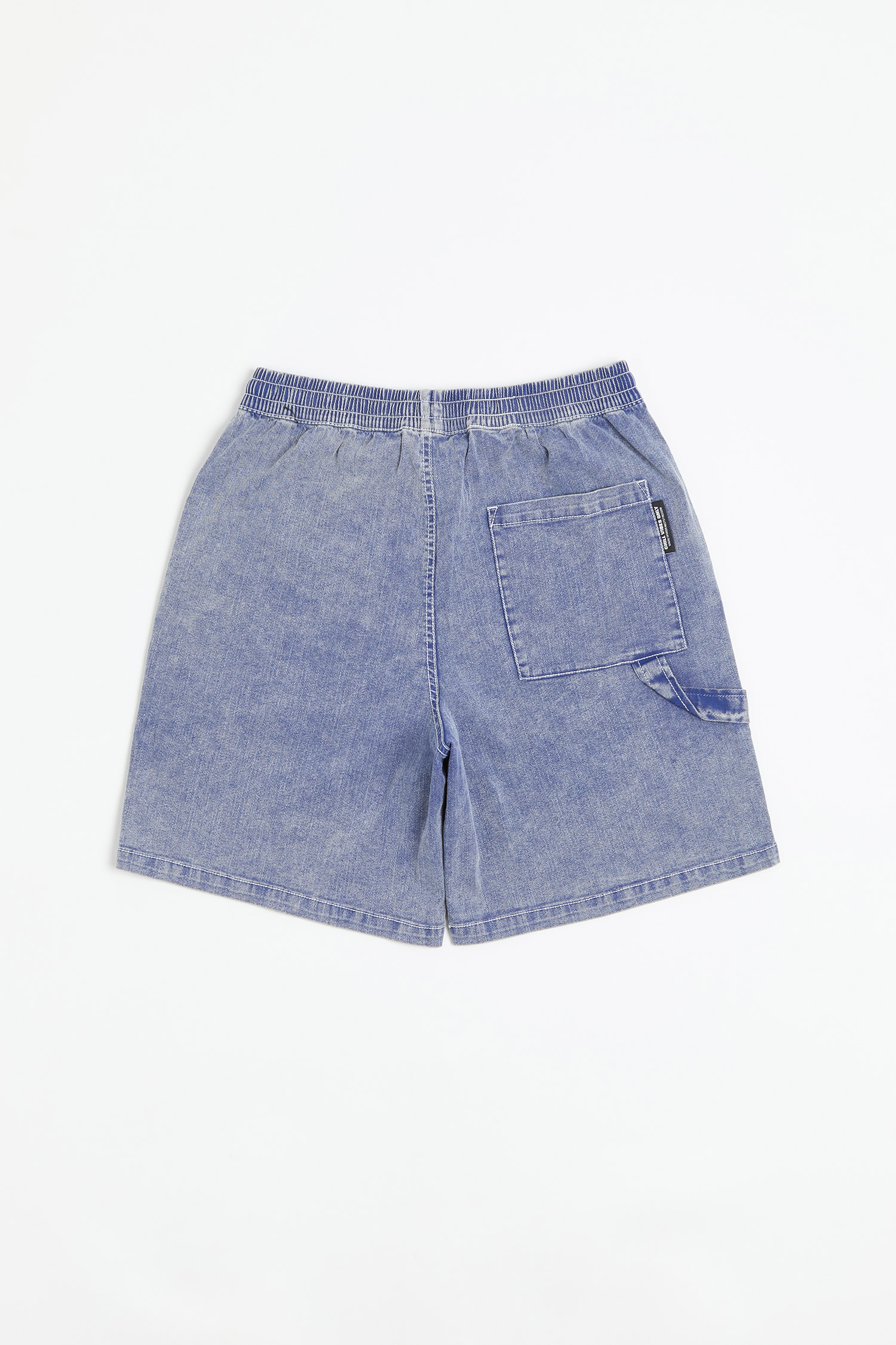 明線配色 洗水牛仔短褲