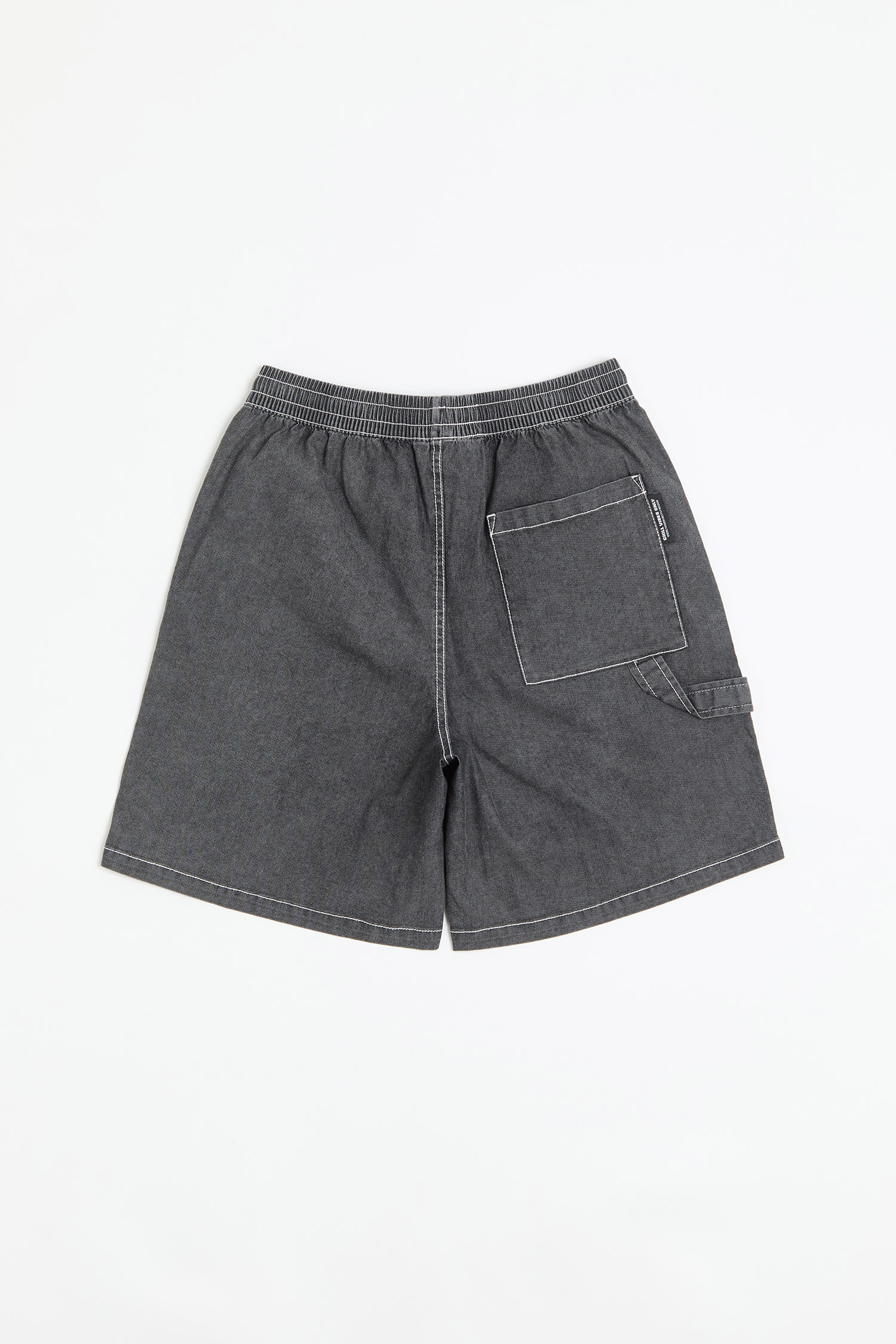 明線配色 洗水牛仔短褲