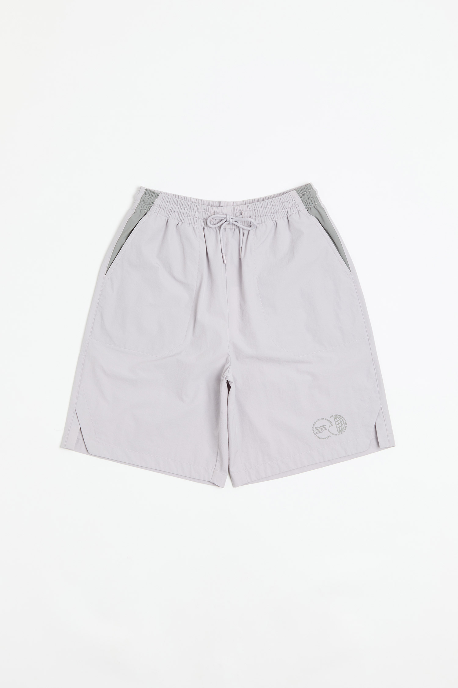 撞色拼接 開叉短褲(寬版)