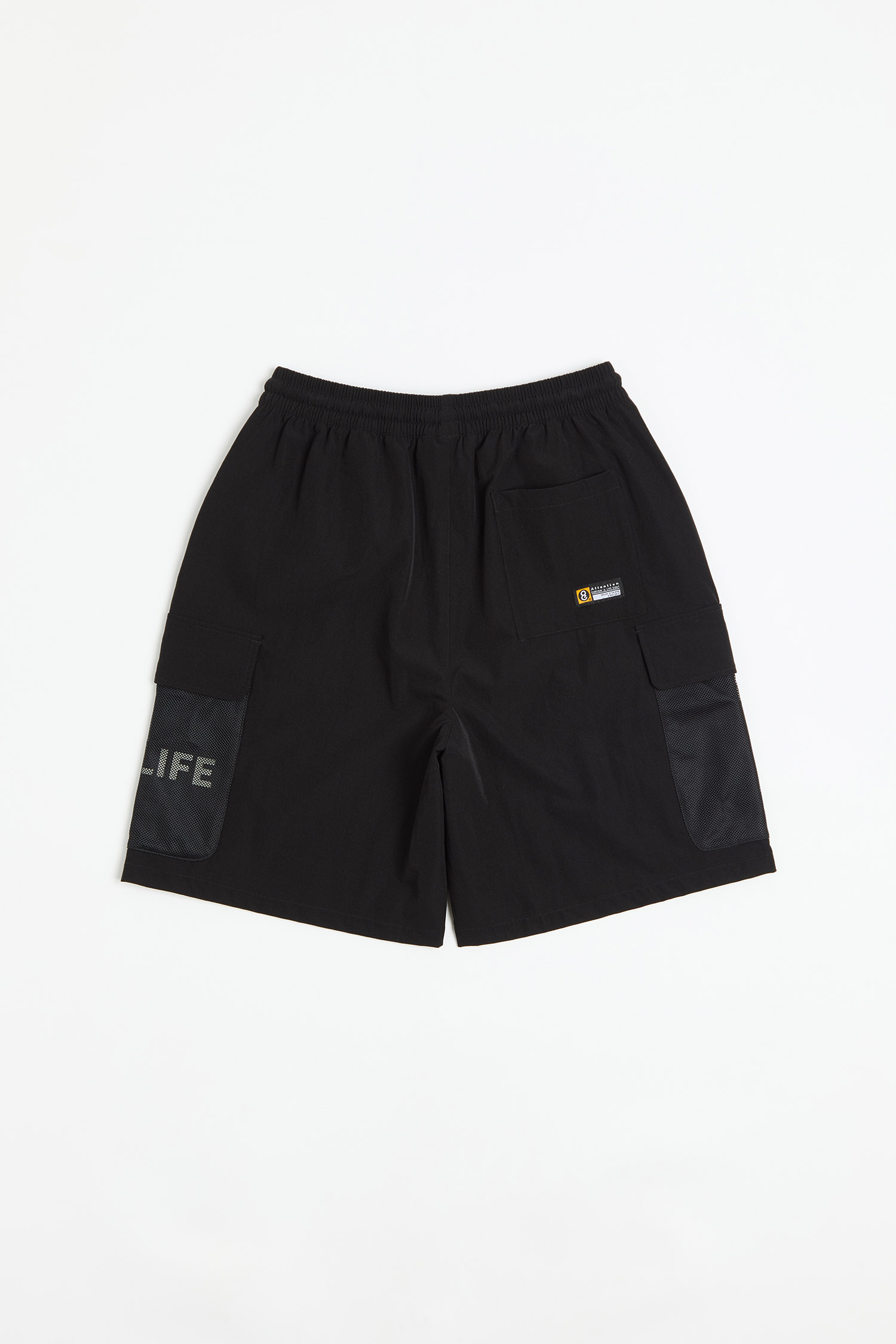 口袋透視 印花短褲(寬版)