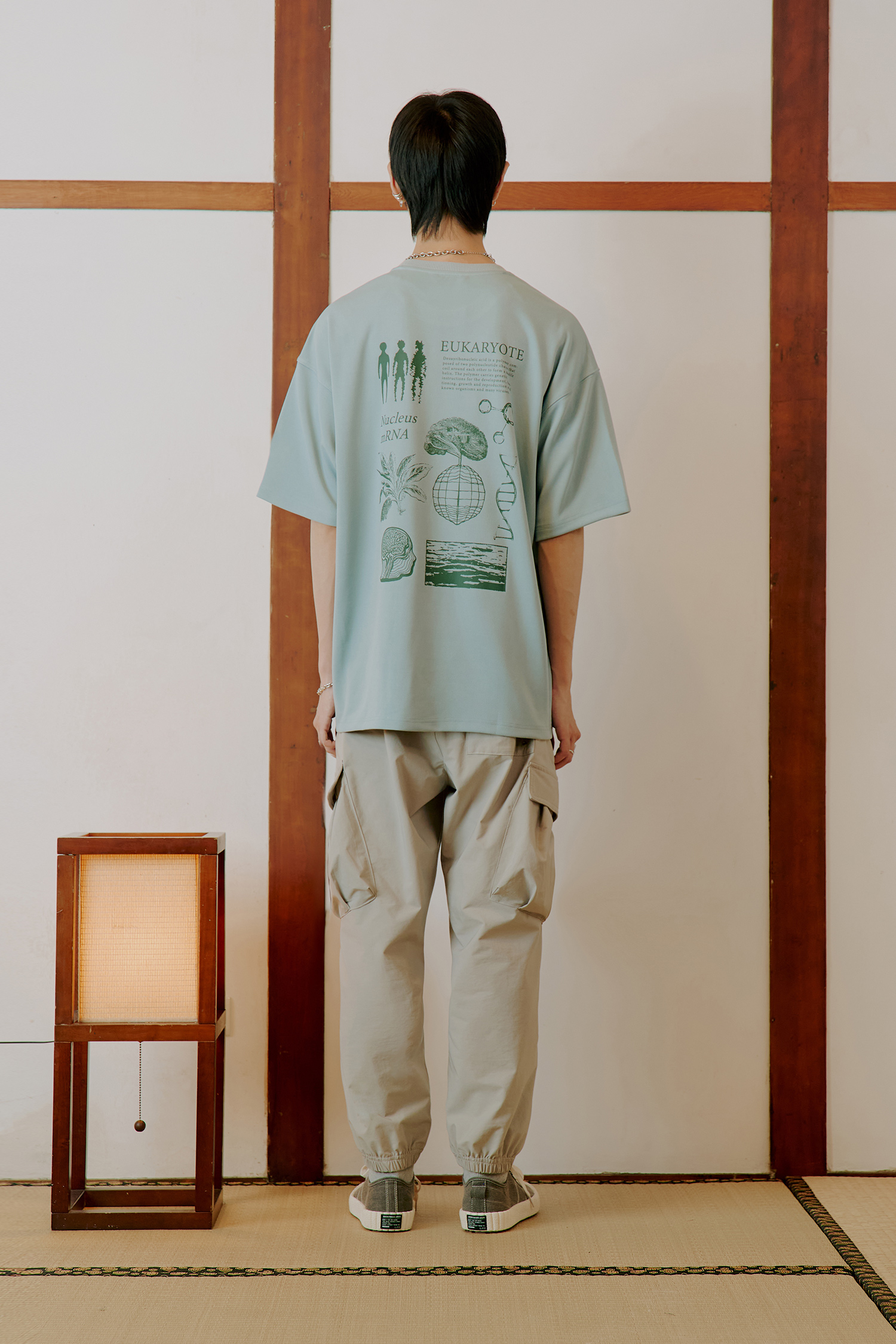 打摺立體口袋 縮口長褲