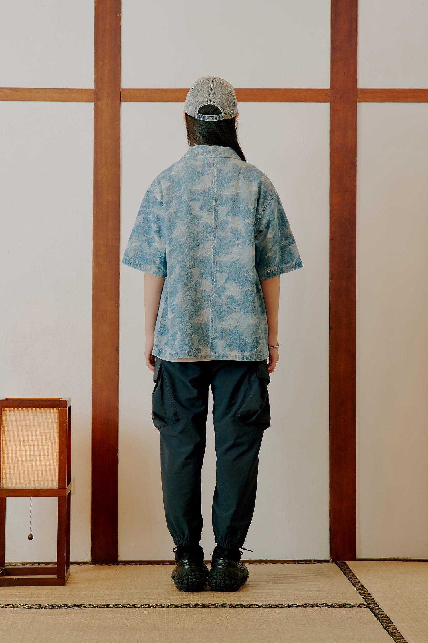 打摺立體口袋 縮口長褲