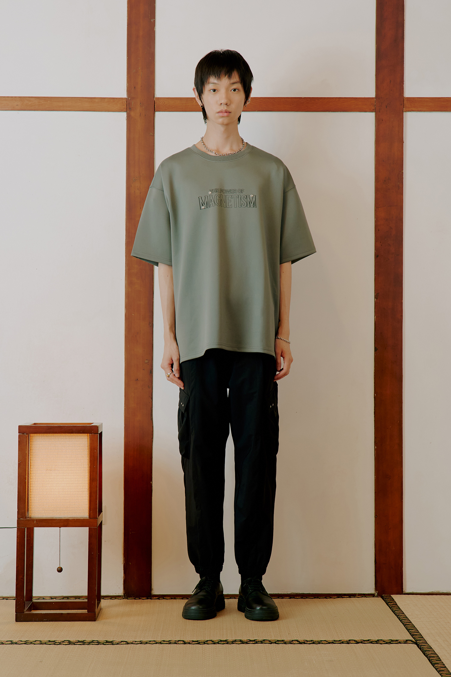 打摺立體口袋 縮口長褲