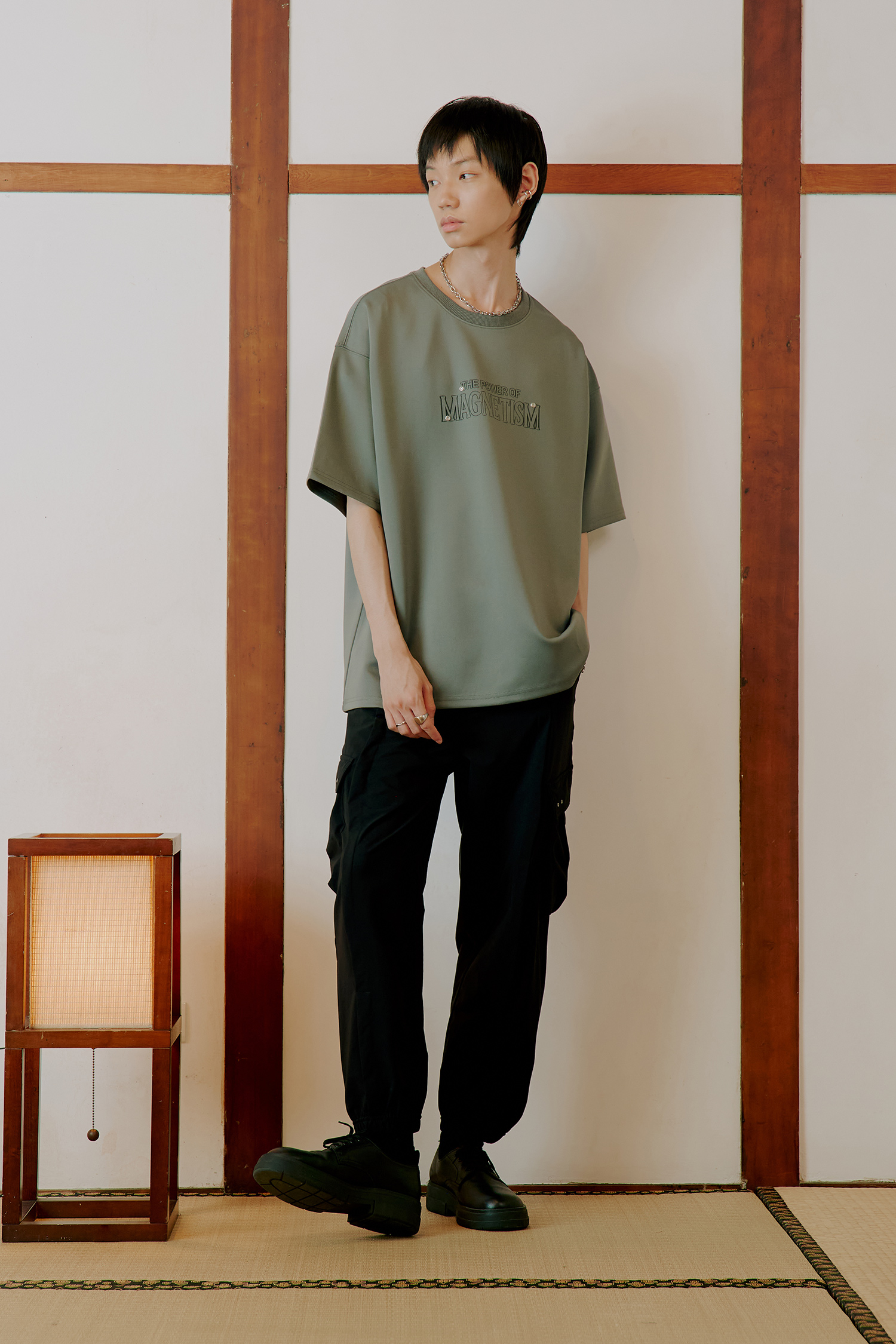 打摺立體口袋 縮口長褲