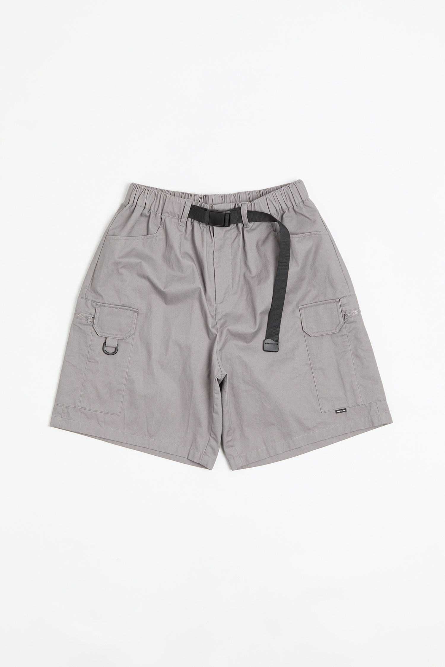 水洗棉質 腰帶工裝短褲(寬版)