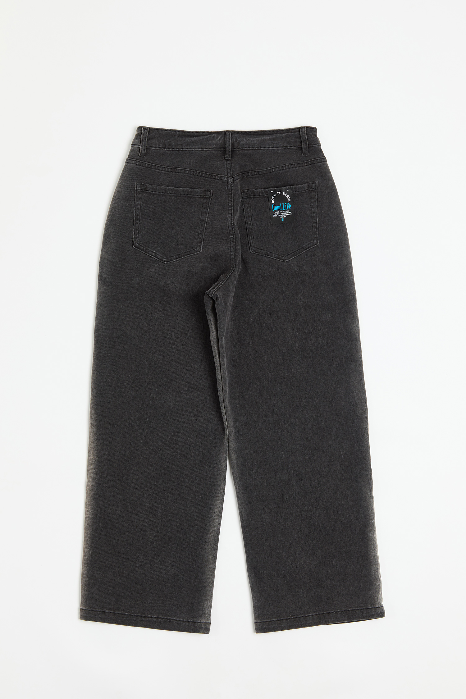 日系刷色 極彈牛仔寬版直筒褲