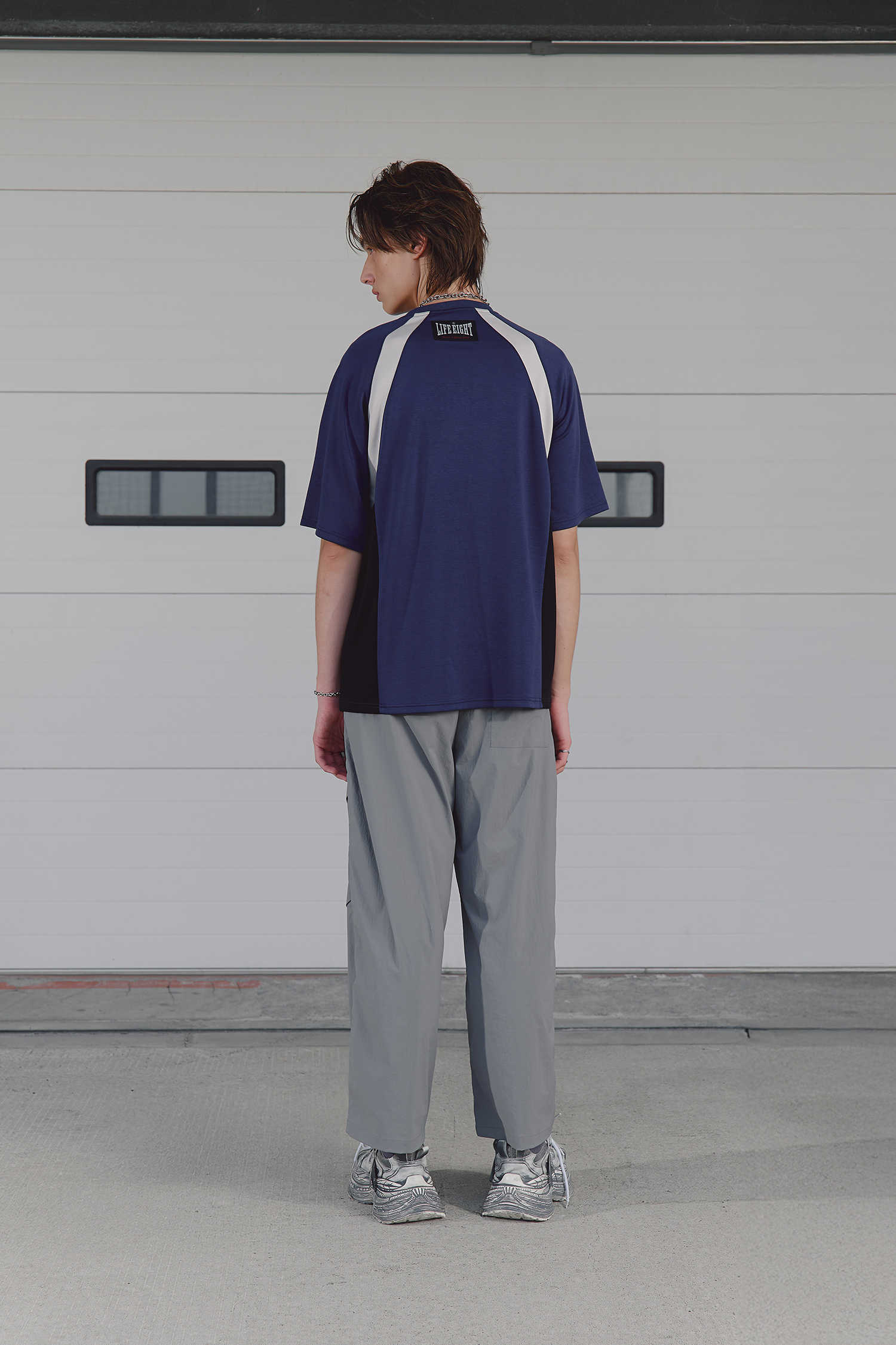 金屬釦眼 輕量 工裝長褲