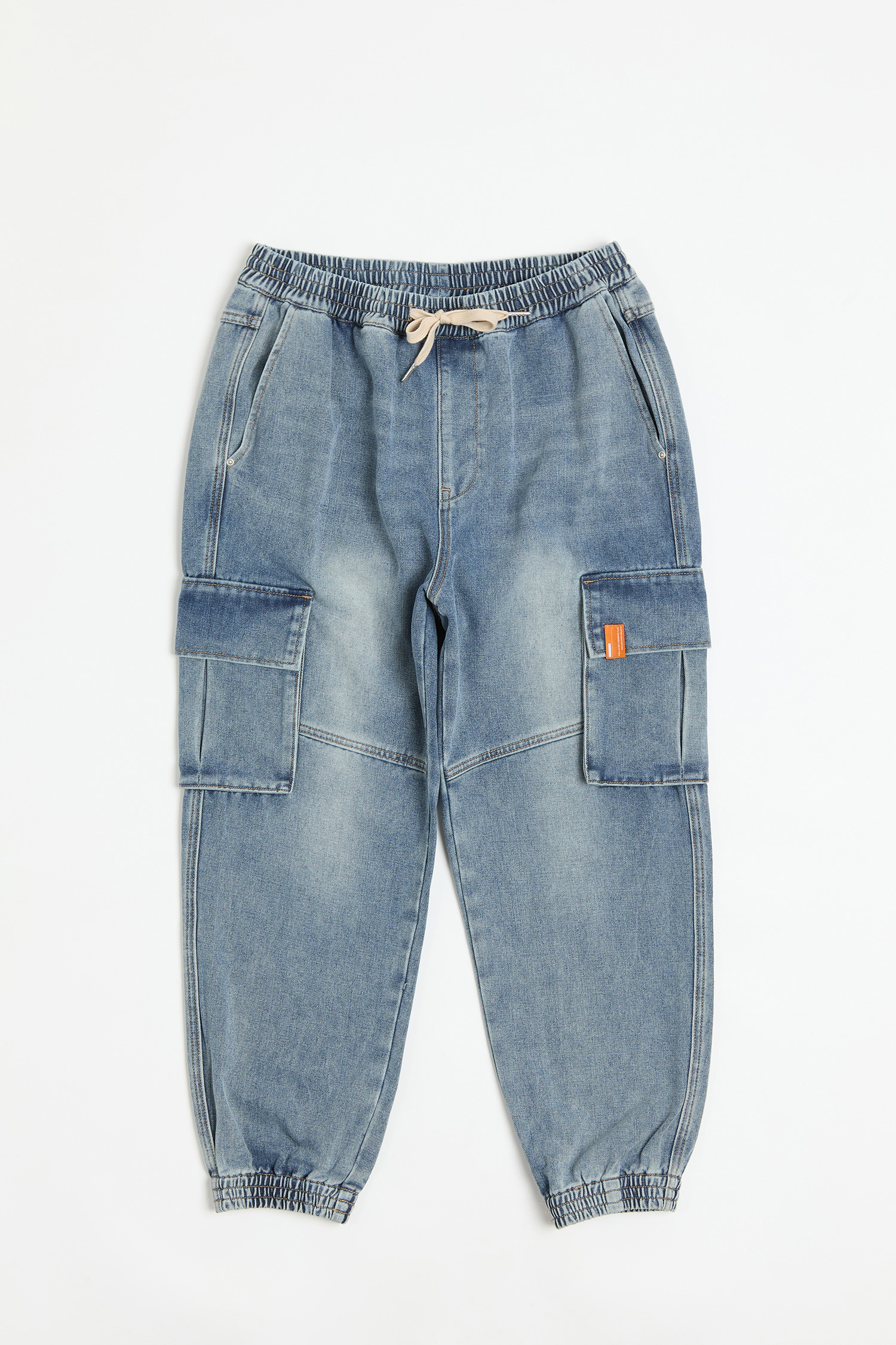 工裝刷色 牛仔縮口長褲