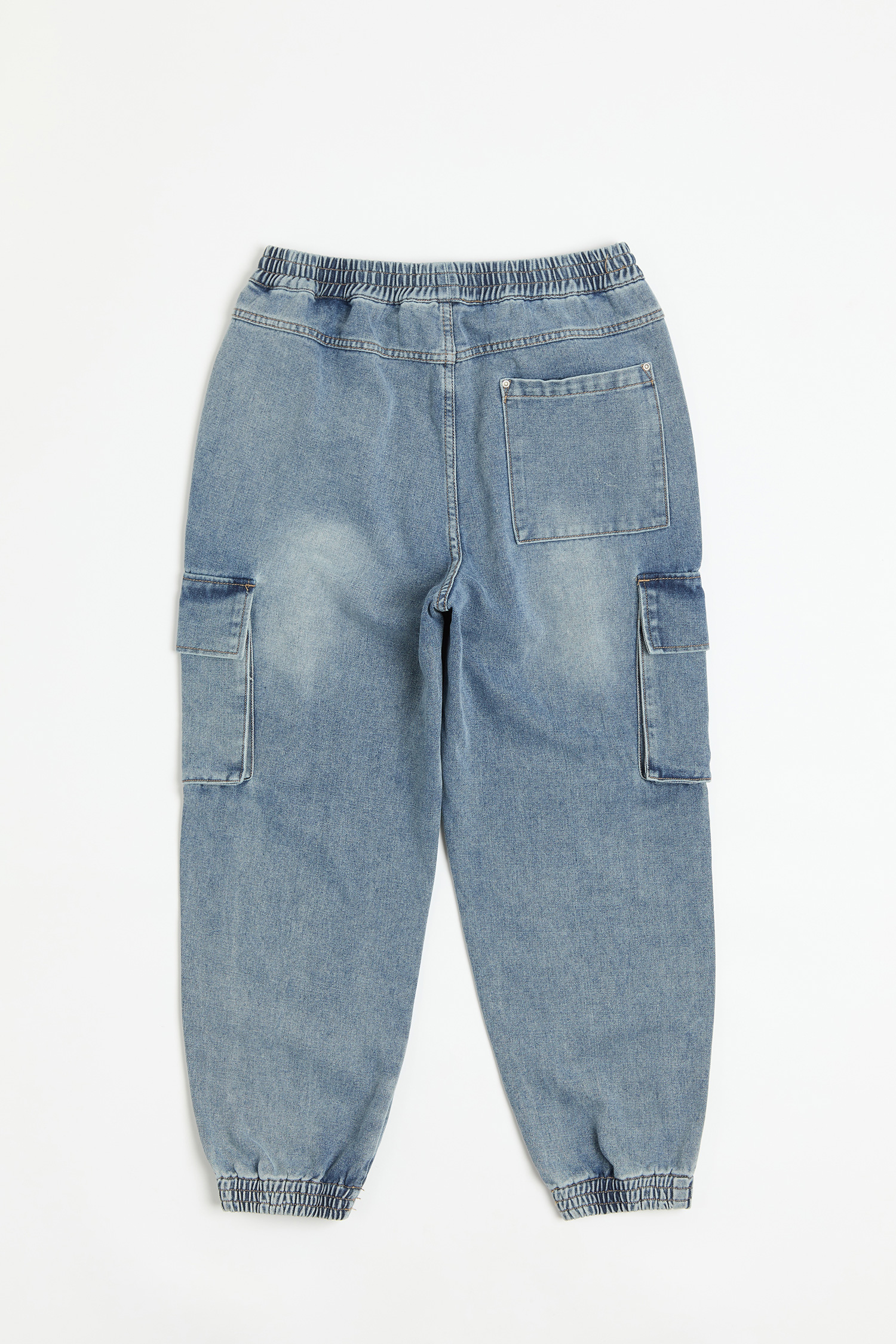 工裝刷色 牛仔縮口長褲