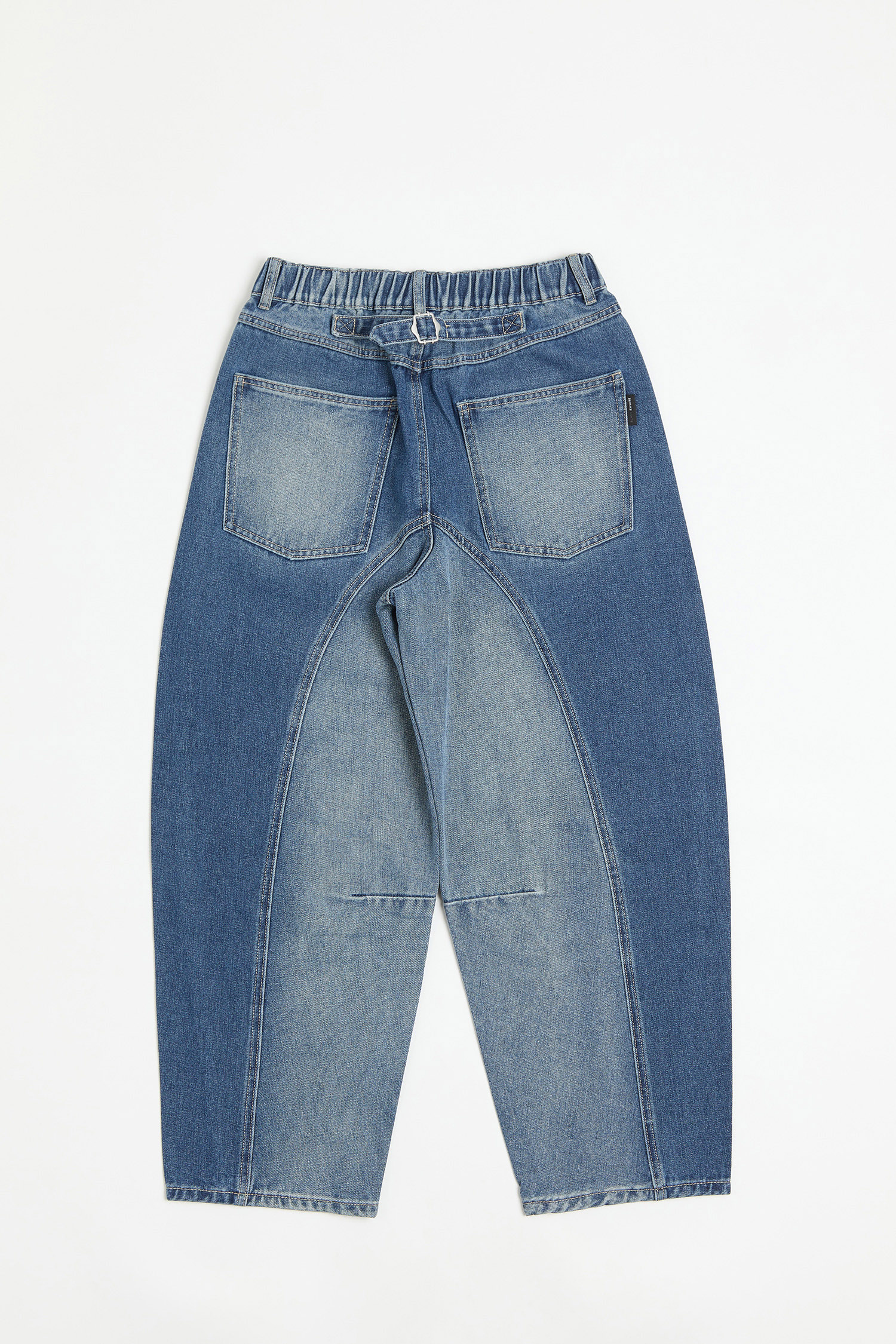 雙色設計 拼接牛仔長褲