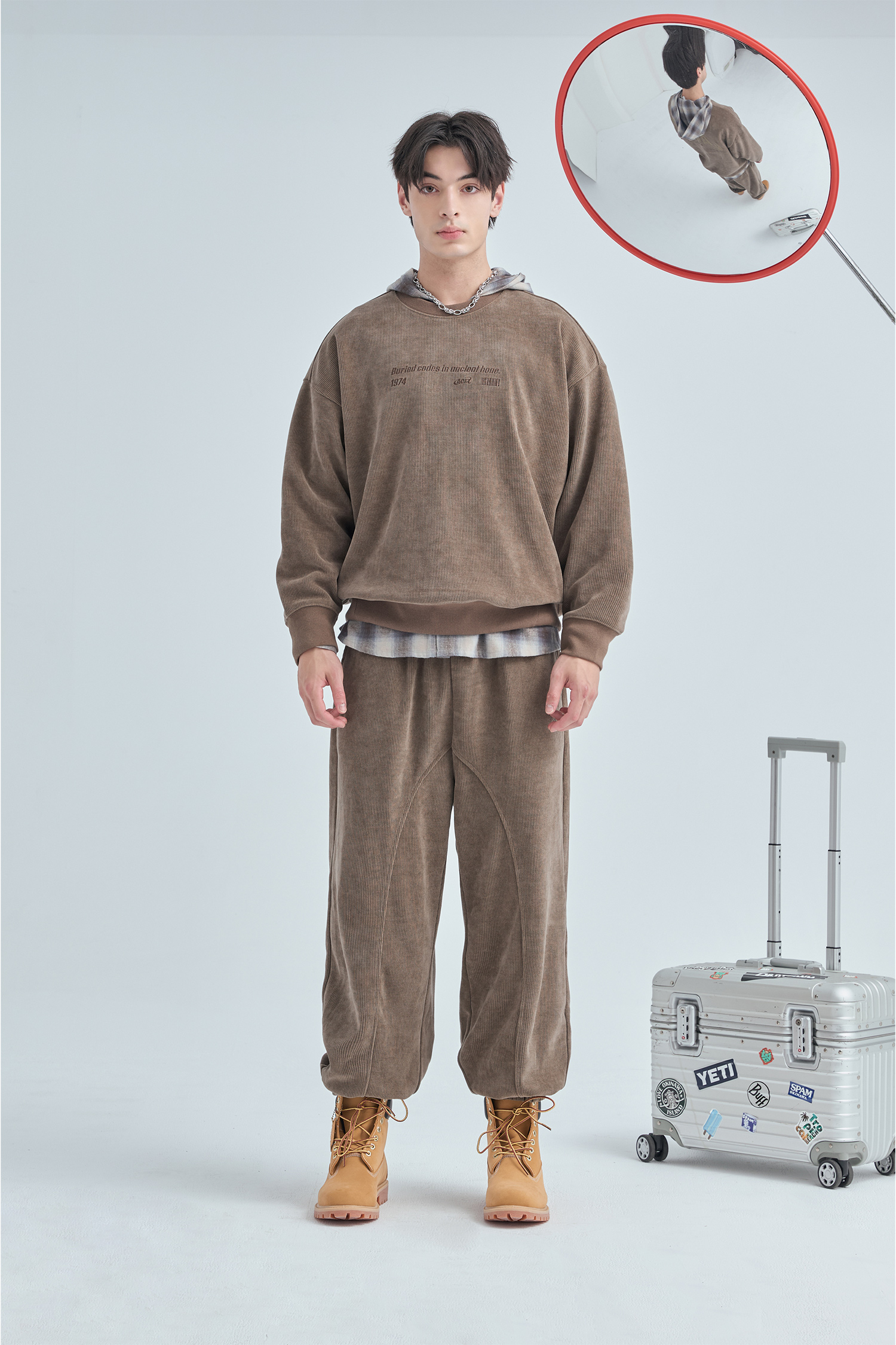 厚磅條絨 經典縮口長褲