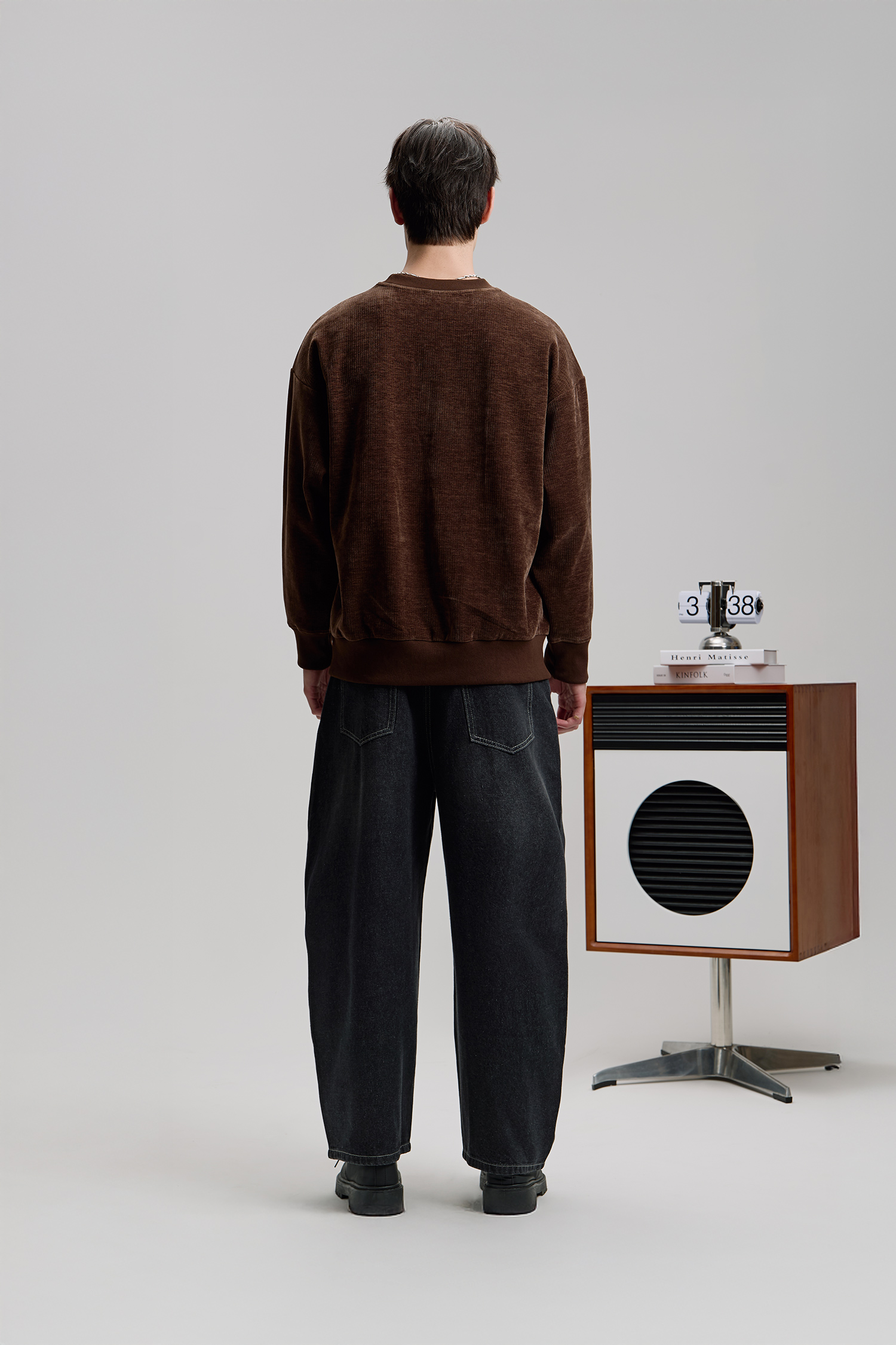 刷色牛仔彎刀褲(寬版)