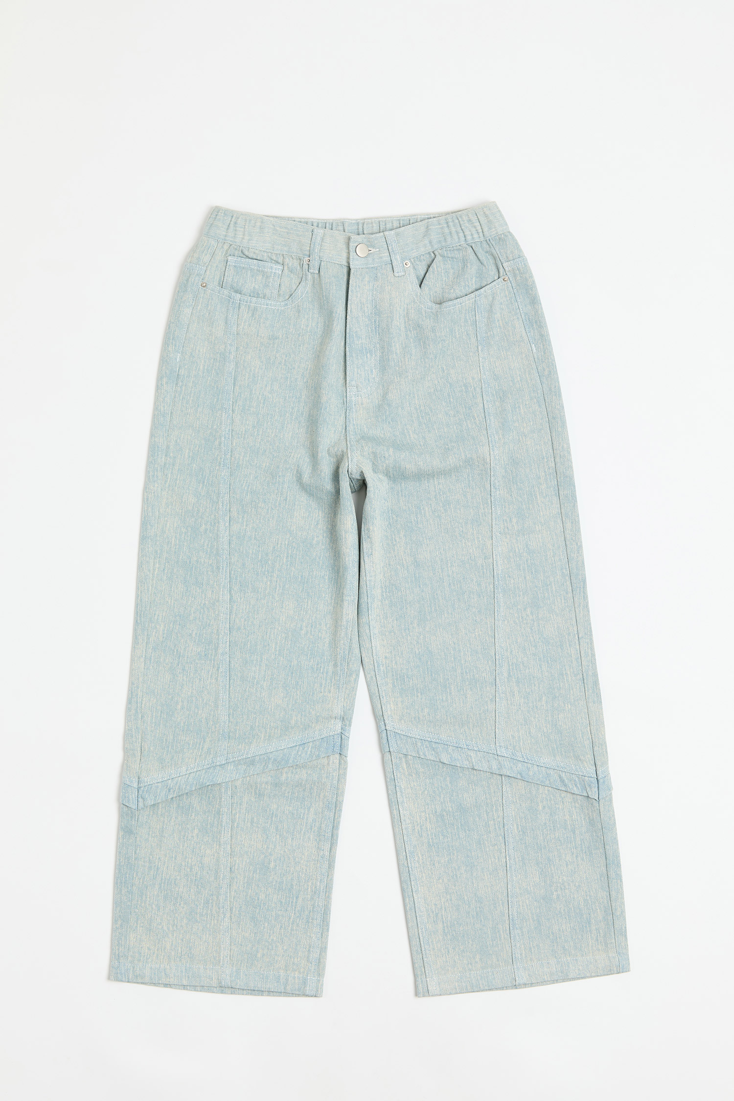 韓系 竹節 牛仔長褲