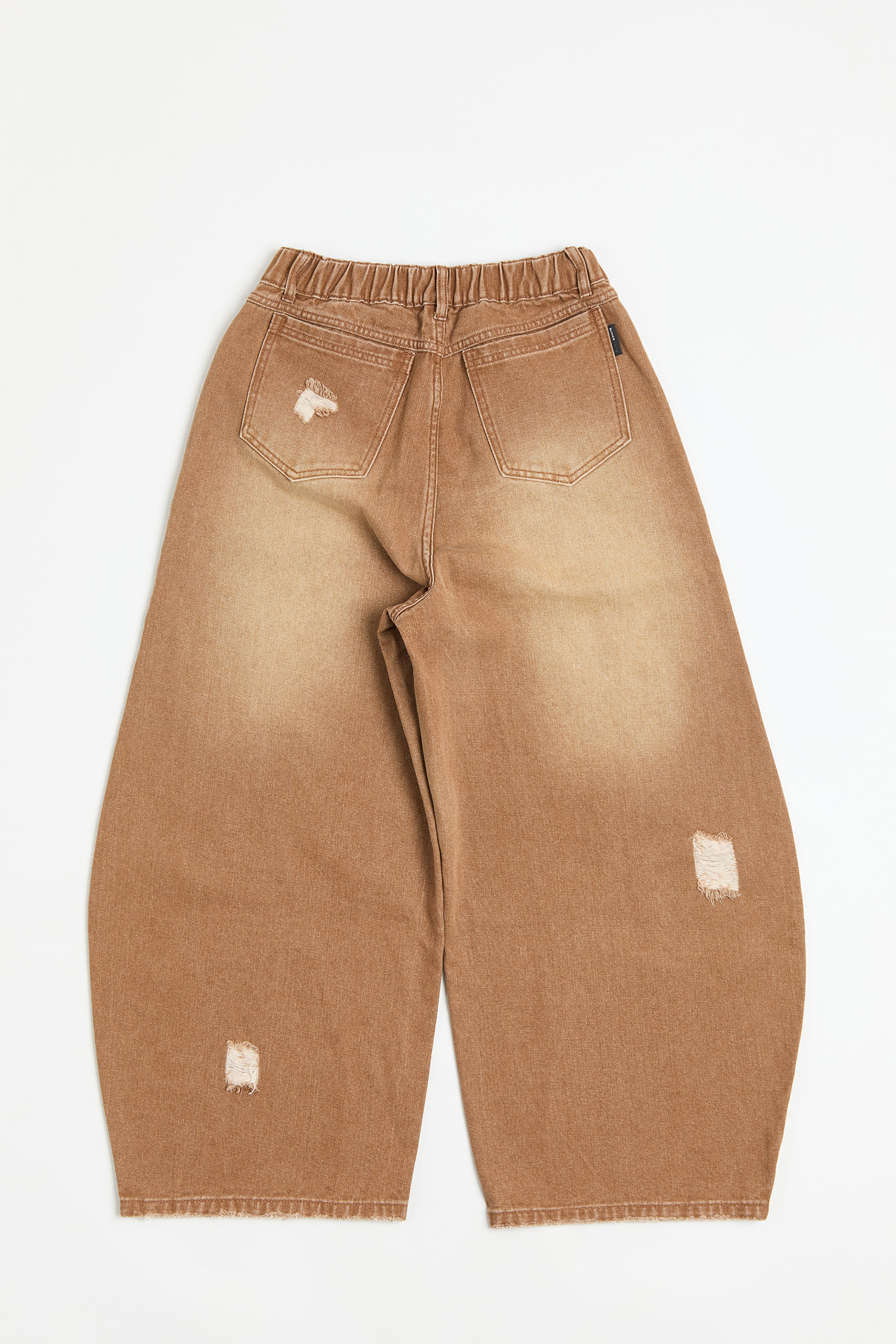 刷舊水洗 彎刀牛仔長褲(寬版)