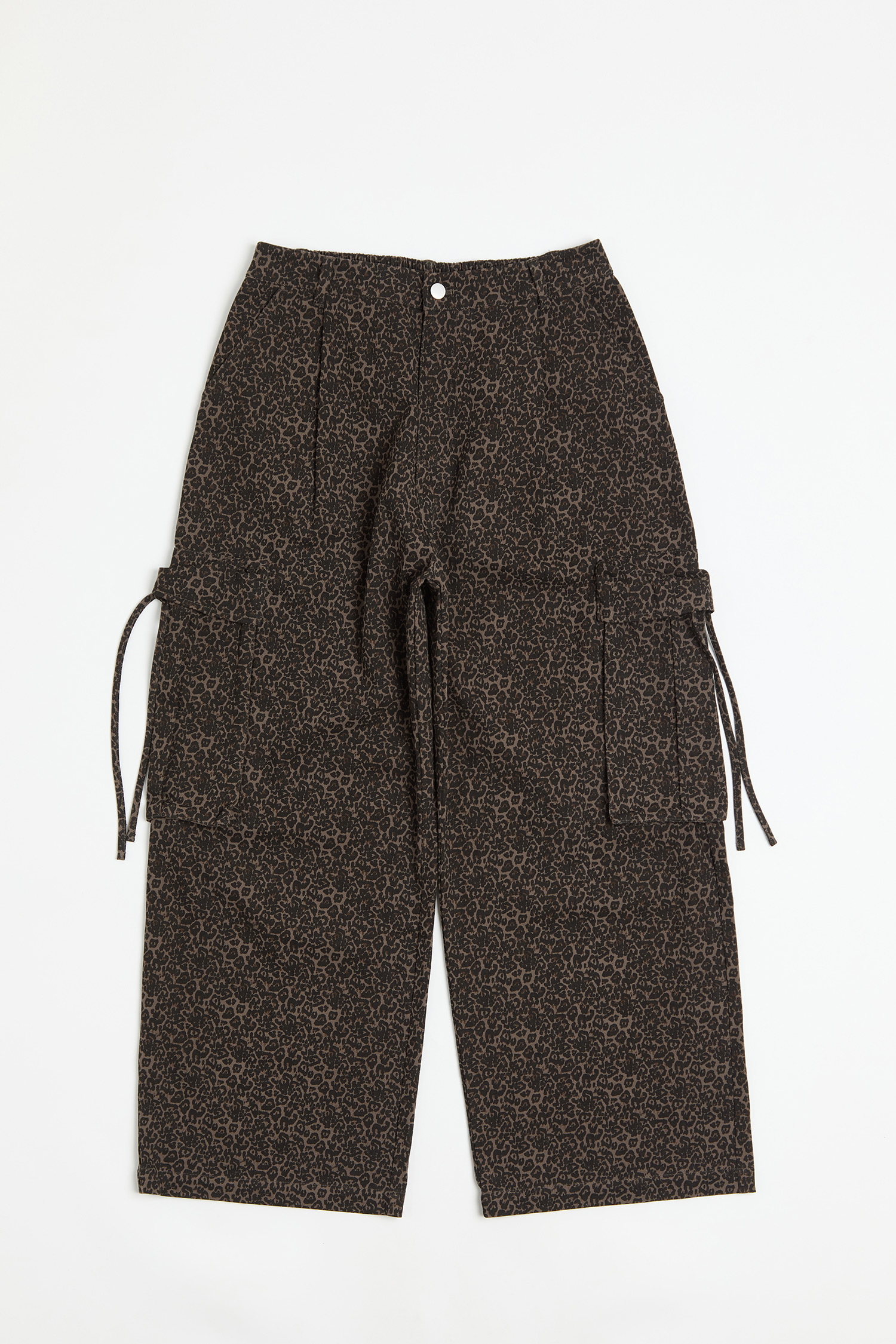 豹紋水洗 工裝長褲(寬版)