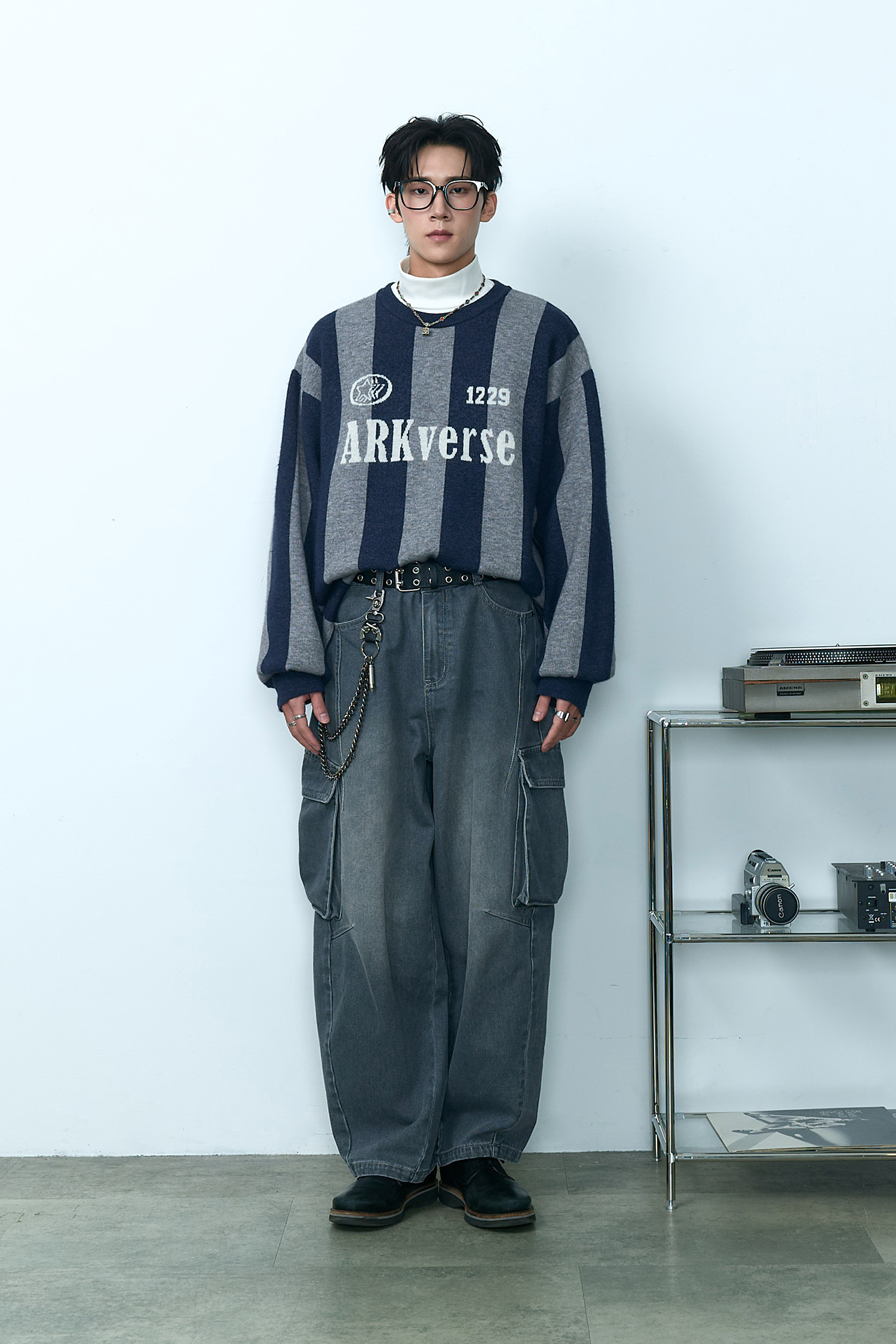 ARKis 仿舊水洗錐型寬褲