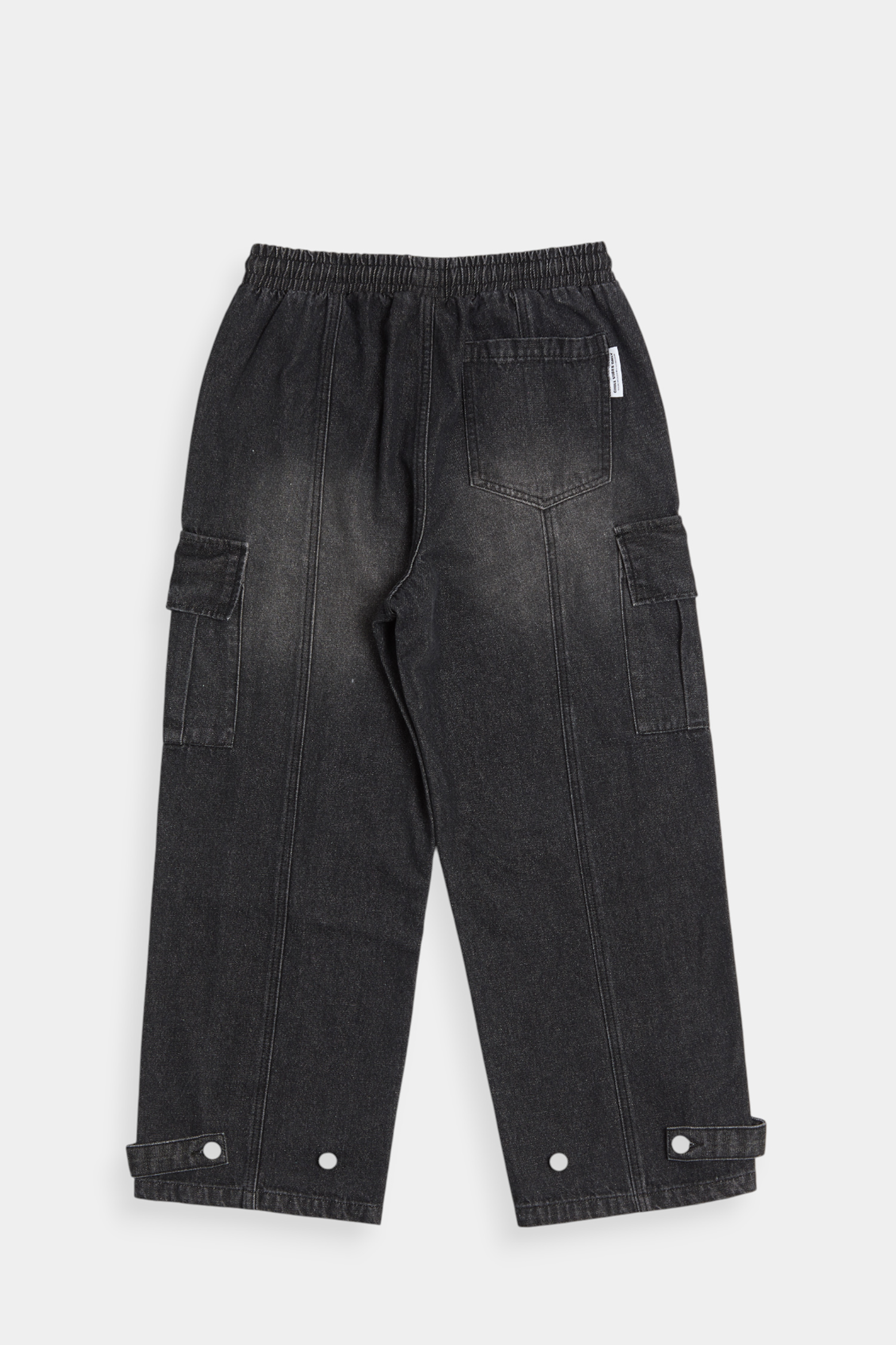 多袋刷色 牛仔直筒長褲