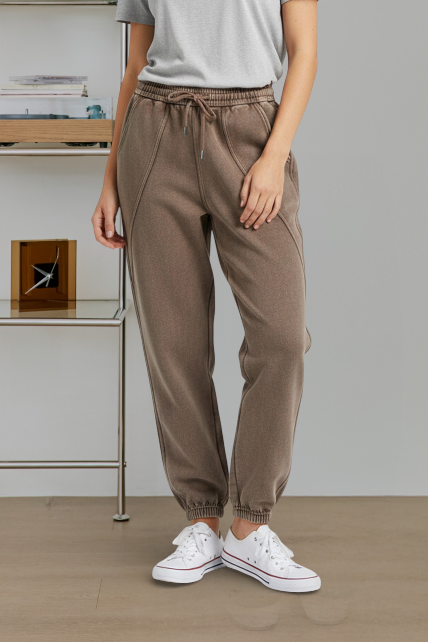 重水洗 棉柔縮口長褲