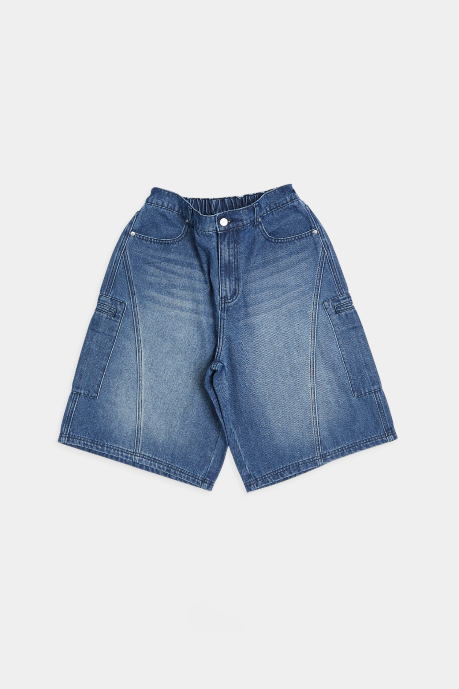 復古水洗 工裝貼袋短褲(寬版)