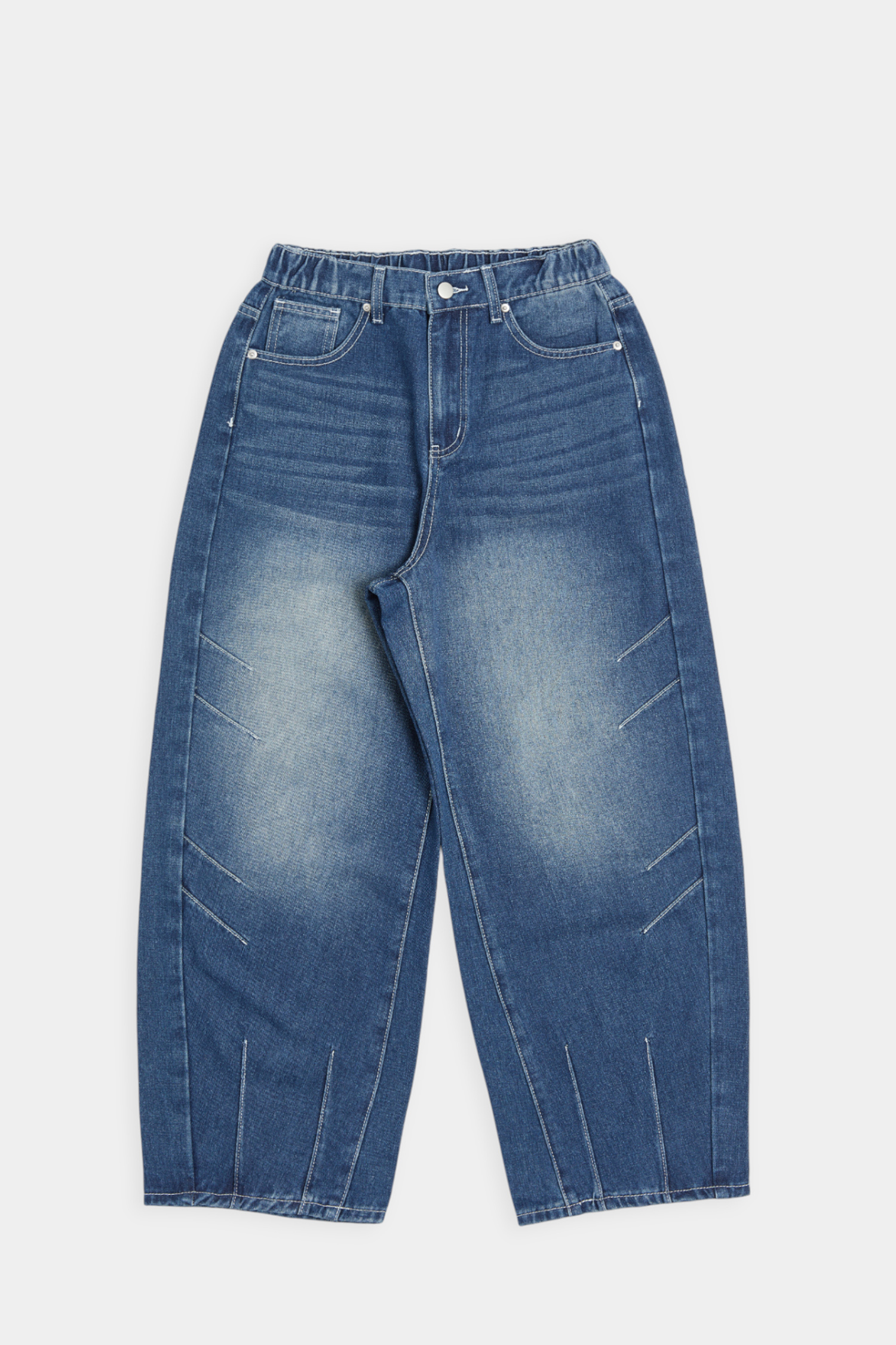 水洗貓鬚 Barrel Leg 錐形牛仔褲