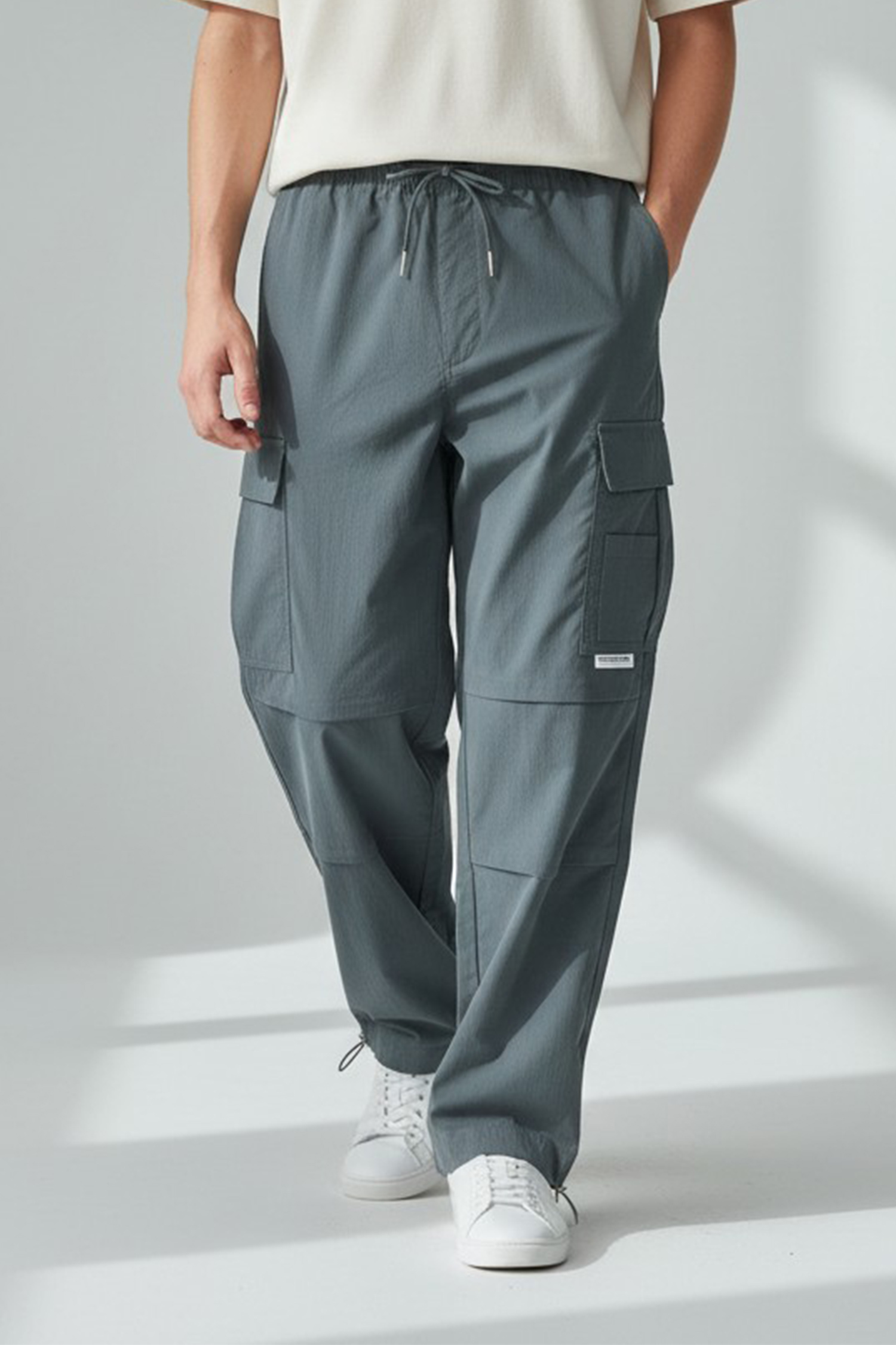 不對稱口袋 工裝 休閒長褲