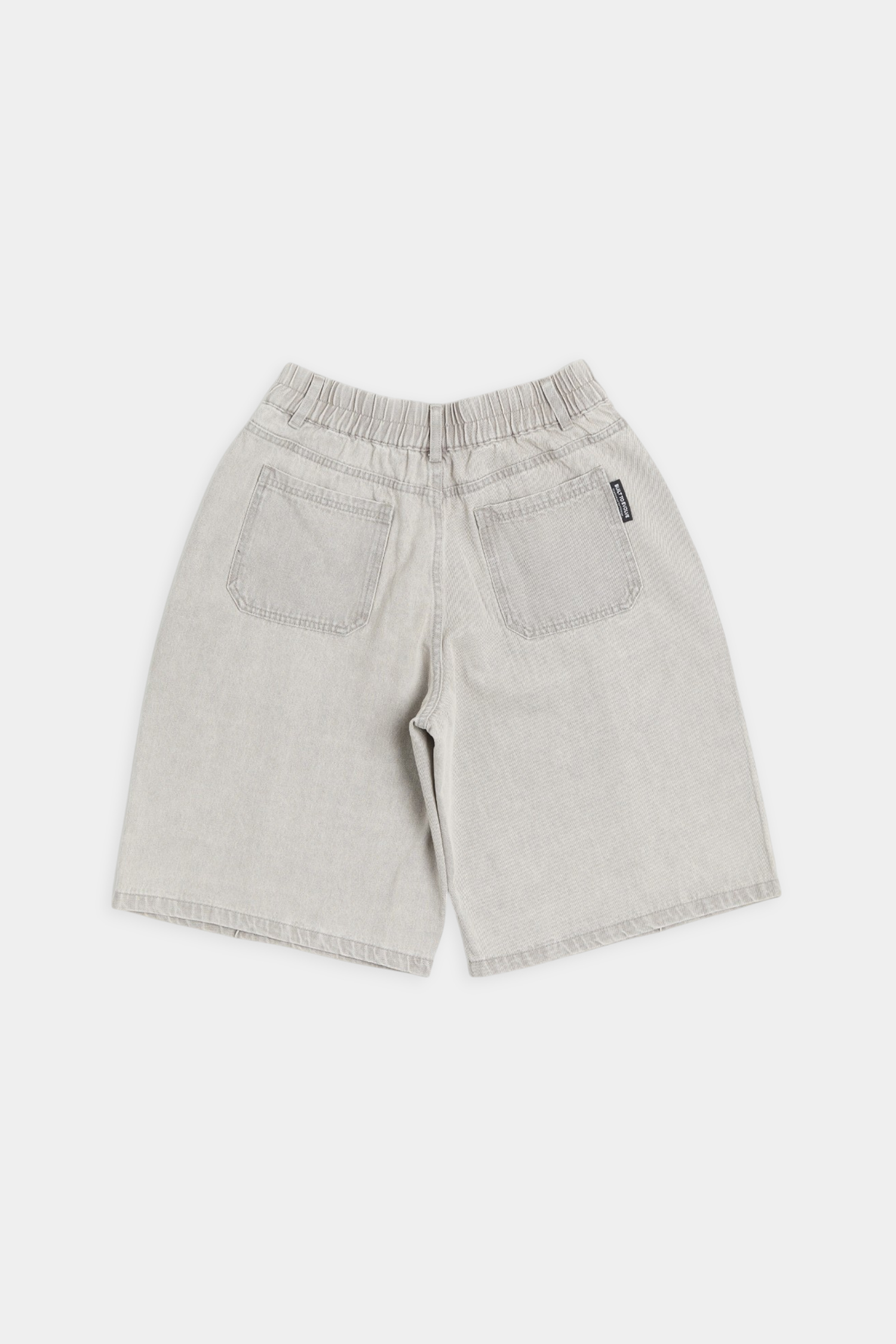 剪接打褶 牛仔中褲