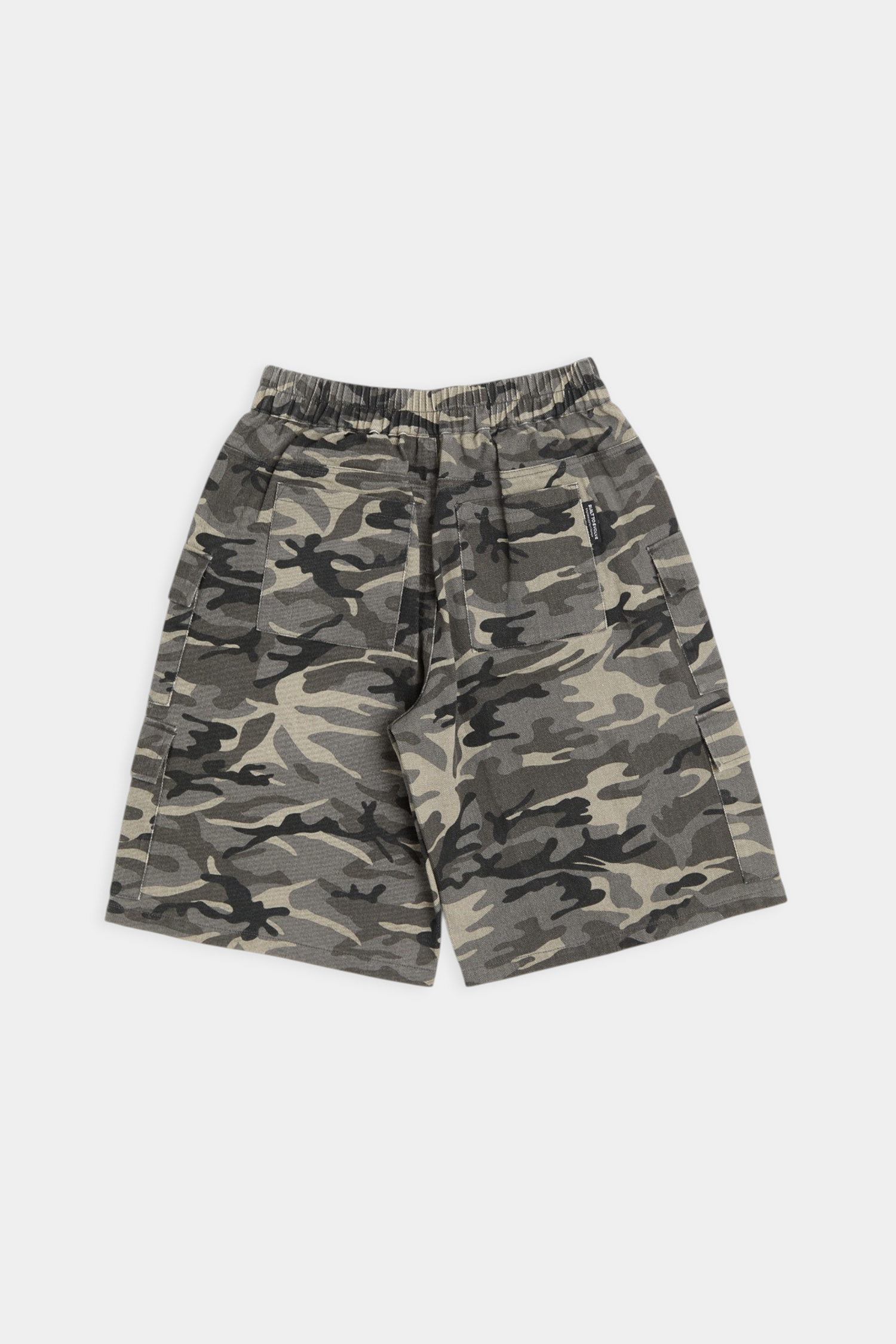 洗舊迷彩 工裝口袋短褲(寬版)
