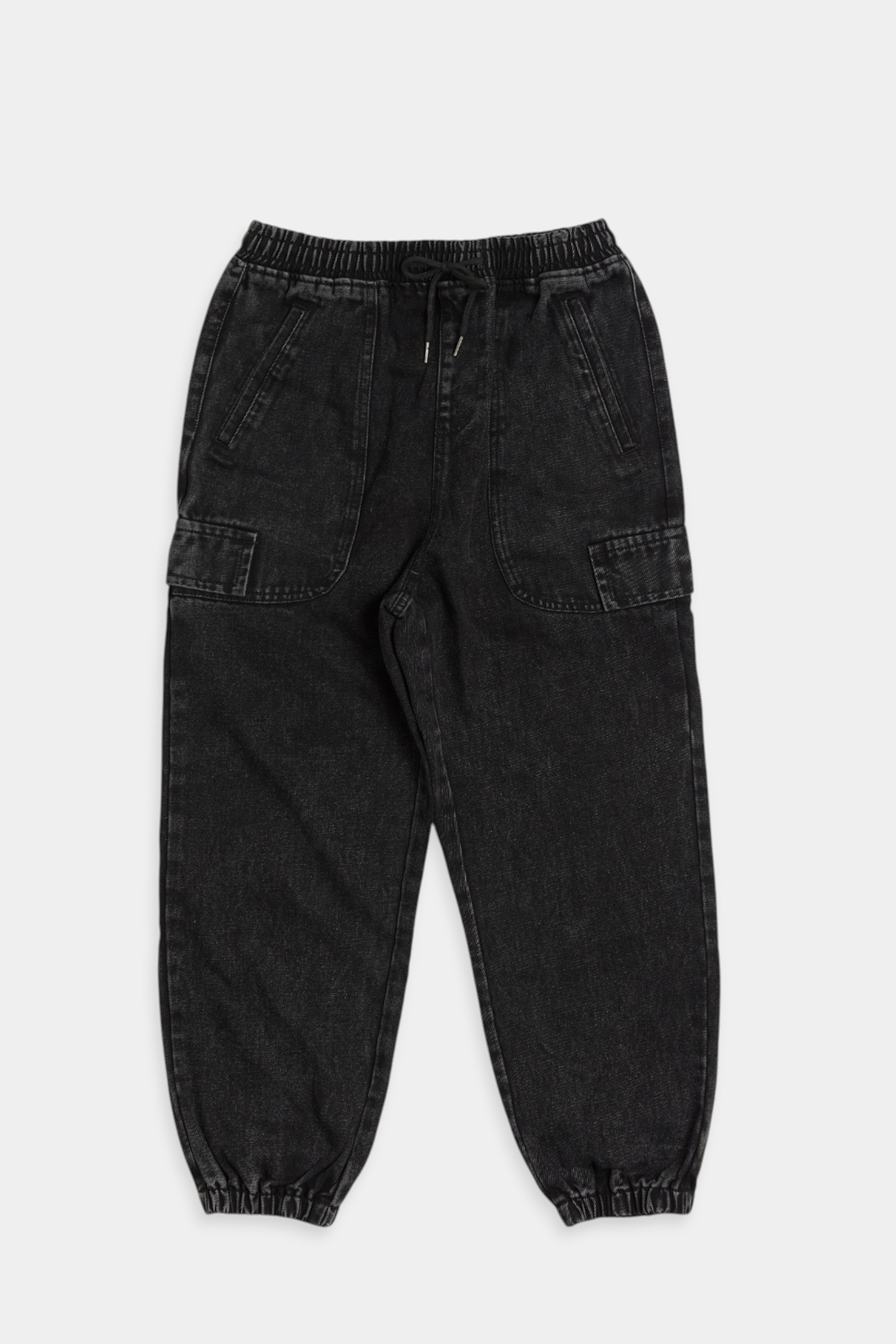 重工水洗 牛仔縮口長褲