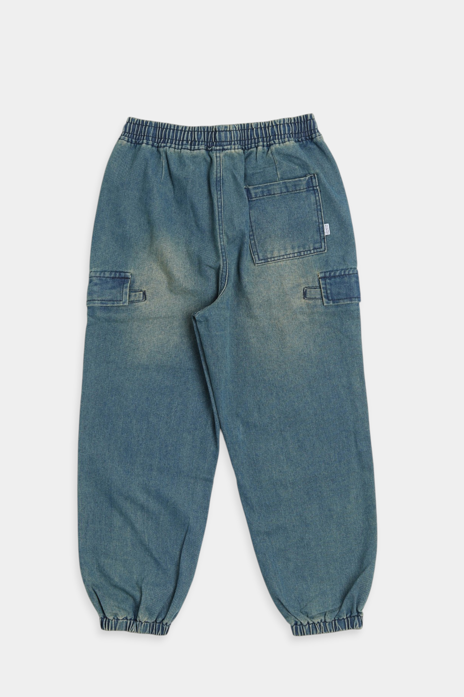 重工水洗 牛仔縮口長褲